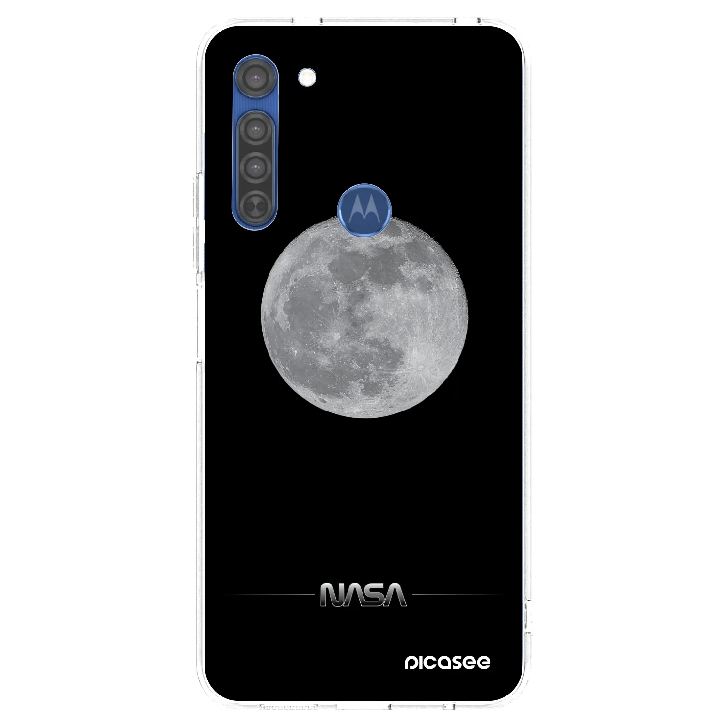 Picasee Motorola Moto G8 Hülle - Transparentes Silikon - Moon Minimal