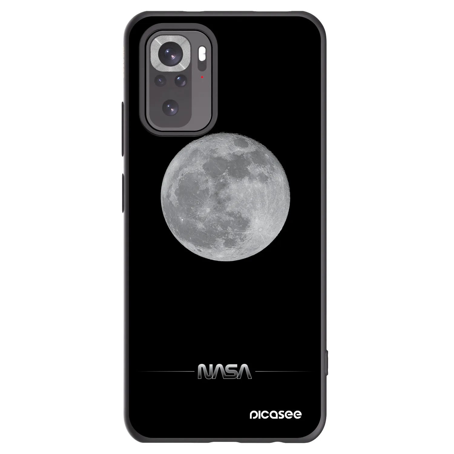Picasee Xiaomi Redmi Note 10 Hülle - Schwarzes Silikon - Moon Minimal