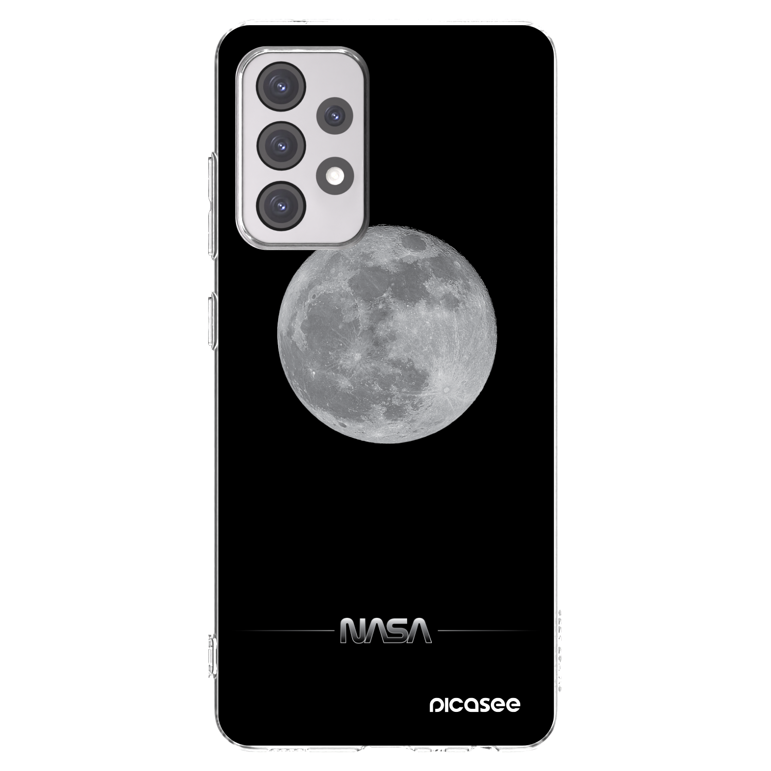 Picasee Samsung Galaxy A52 5G A525F Hülle - Transparentes Silikon - Moon Minimal