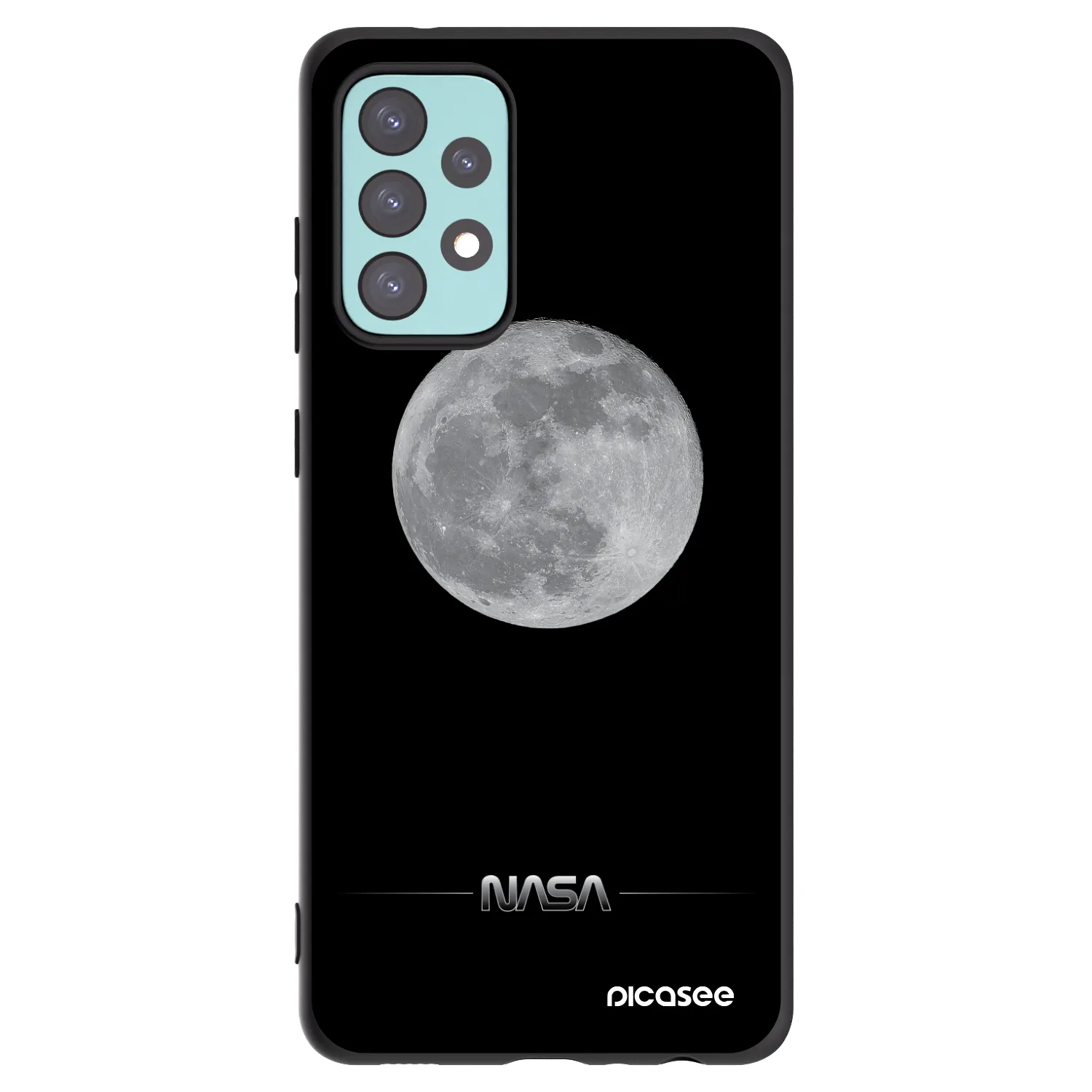 Picasee Samsung Galaxy A72 A725F Hülle - Schwarzes Silikon - Moon Minimal