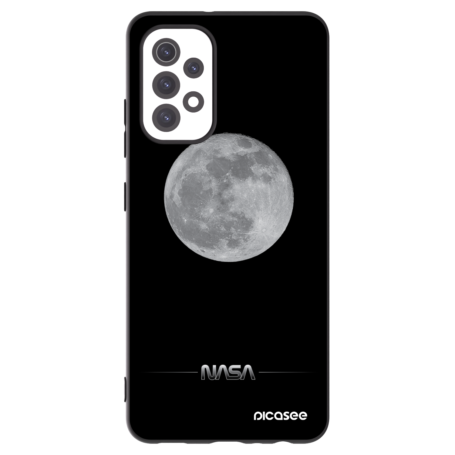 Picasee Samsung Galaxy A32 5G A326B Hülle - Schwarzes Silikon - Moon Minimal