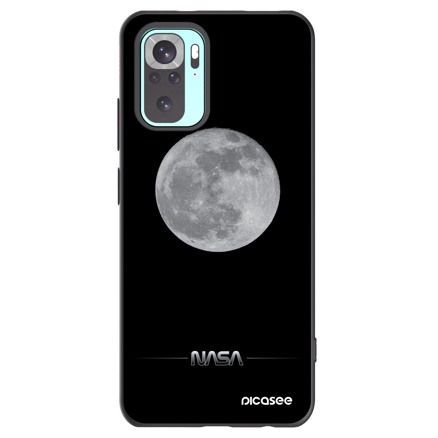 Picasee Xiaomi Redmi Note 10 Pro Hülle - Schwarzes Silikon - Moon Minimal