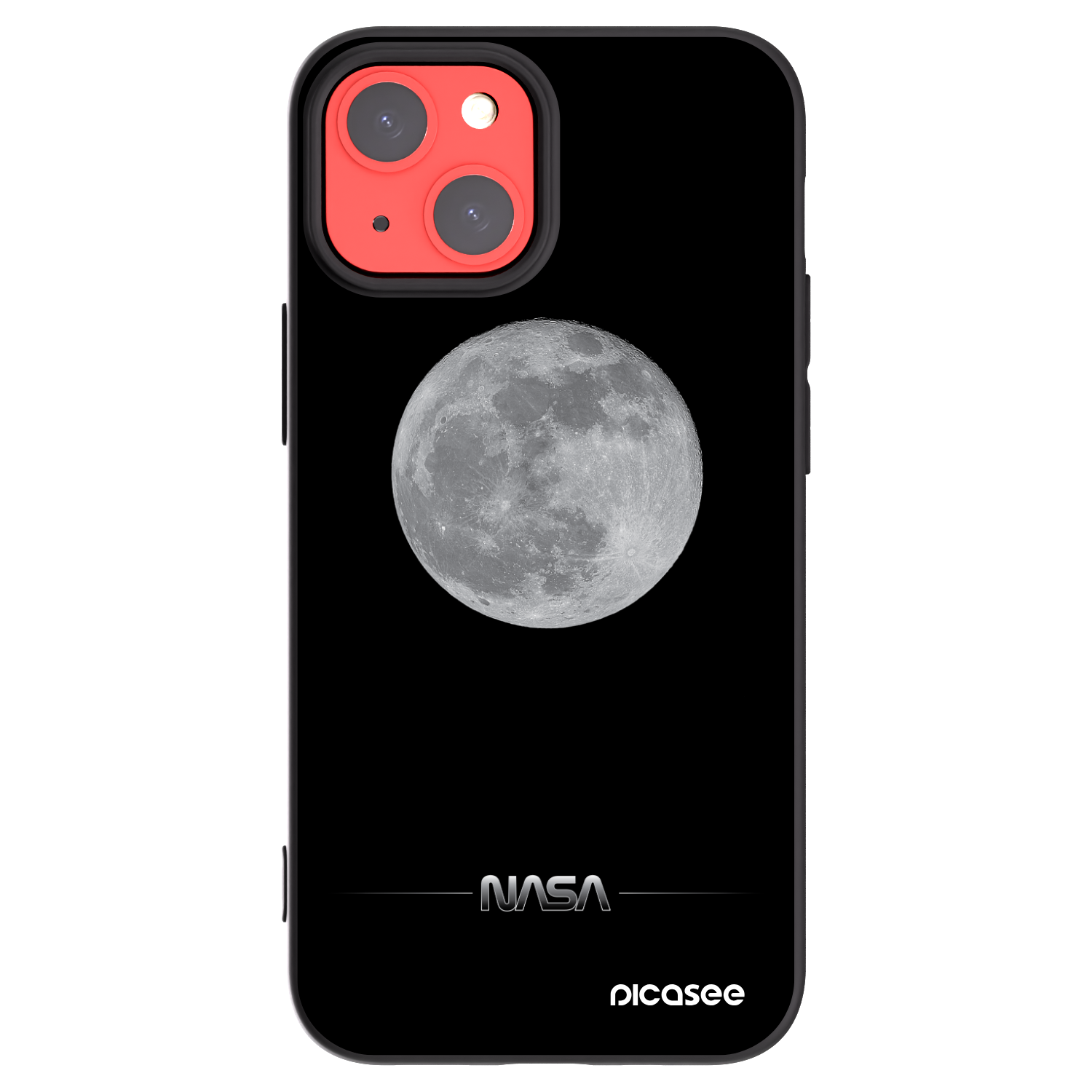 Picasee Apple iPhone 13 mini Hülle - Schwarzes Silikon - Moon Minimal