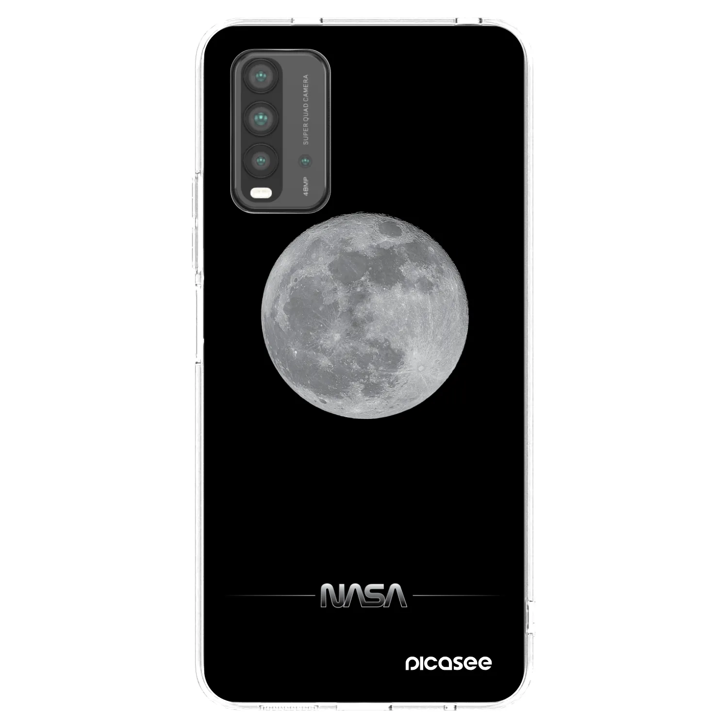 Picasee Xiaomi Redmi 9T Hülle - Schwarzes Silikon - Moon Minimal