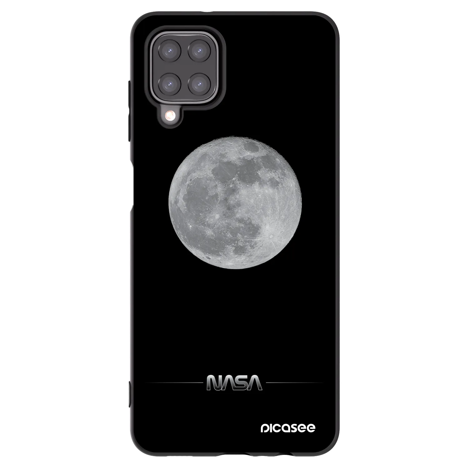 Picasee Samsung Galaxy M12 M127F Hülle - Schwarzes Silikon - Moon Minimal
