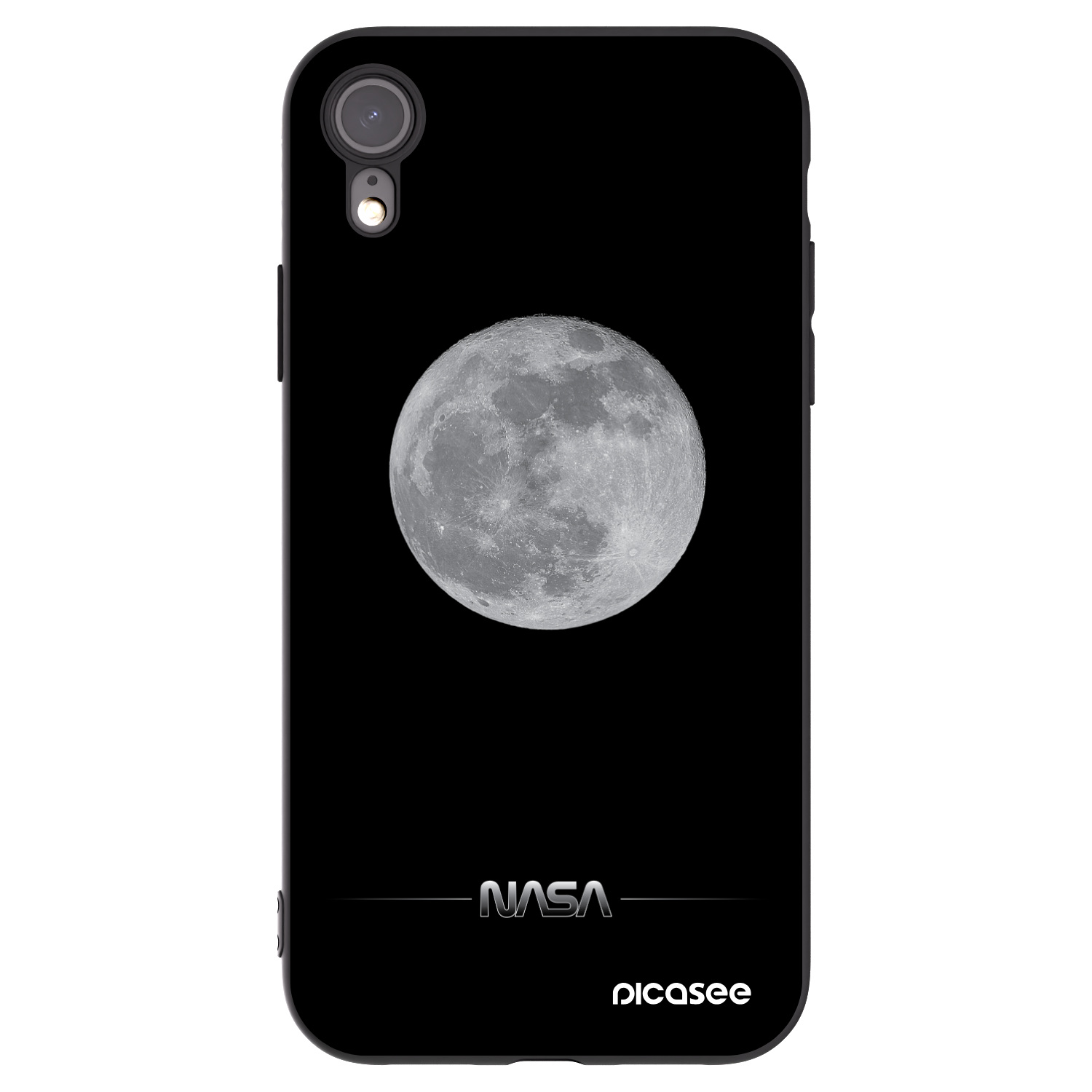 Picasee Apple iPhone XR Hülle - Schwarzes Silikon - Moon Minimal