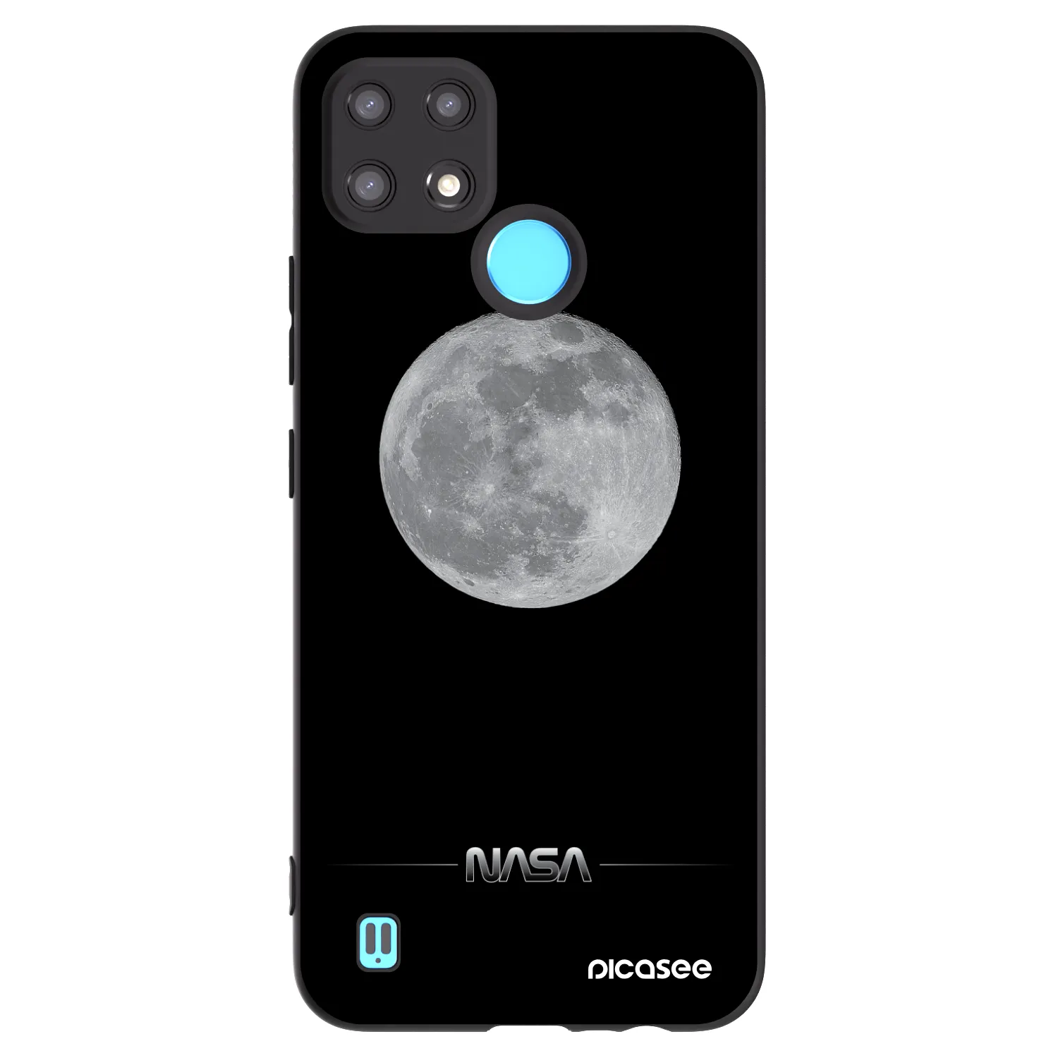 Picasee Realme C21 Hülle - Schwarzes Silikon - Moon Minimal