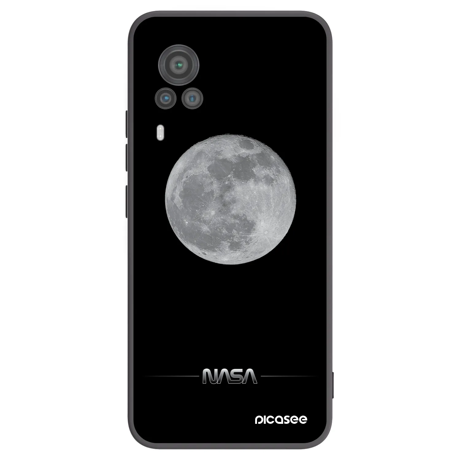 Picasee Vivo X60 Pro 5G Hülle - Schwarzes Silikon - Moon Minimal
