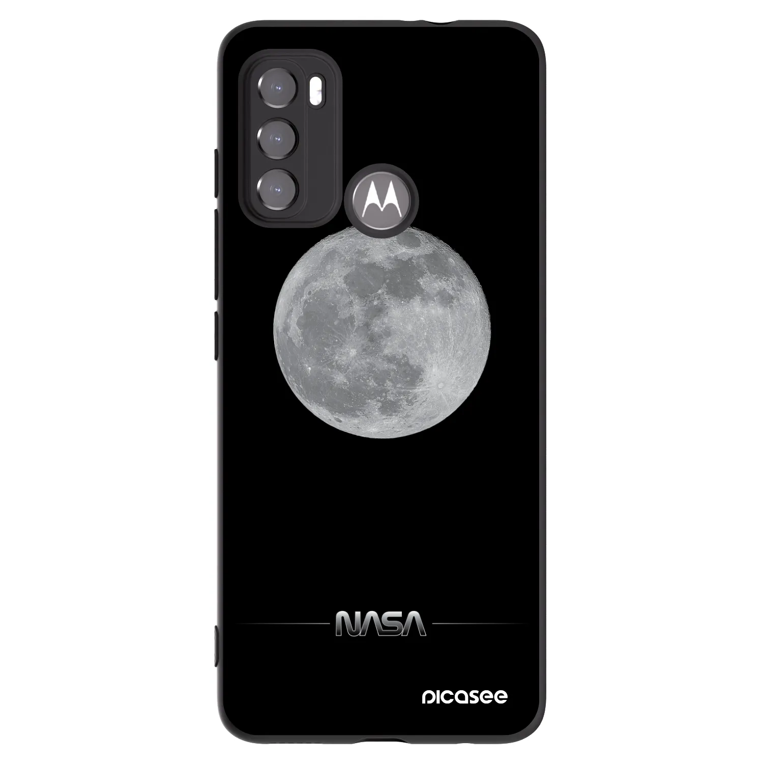 Picasee Motorola Moto G60 Hülle - Schwarzes Silikon - Moon Minimal
