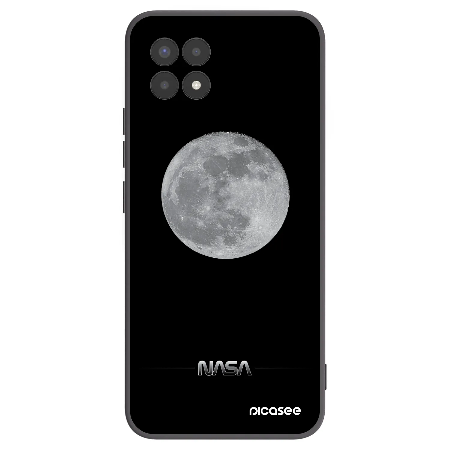 Picasee Realme 8i Hülle - Schwarzes Silikon - Moon Minimal