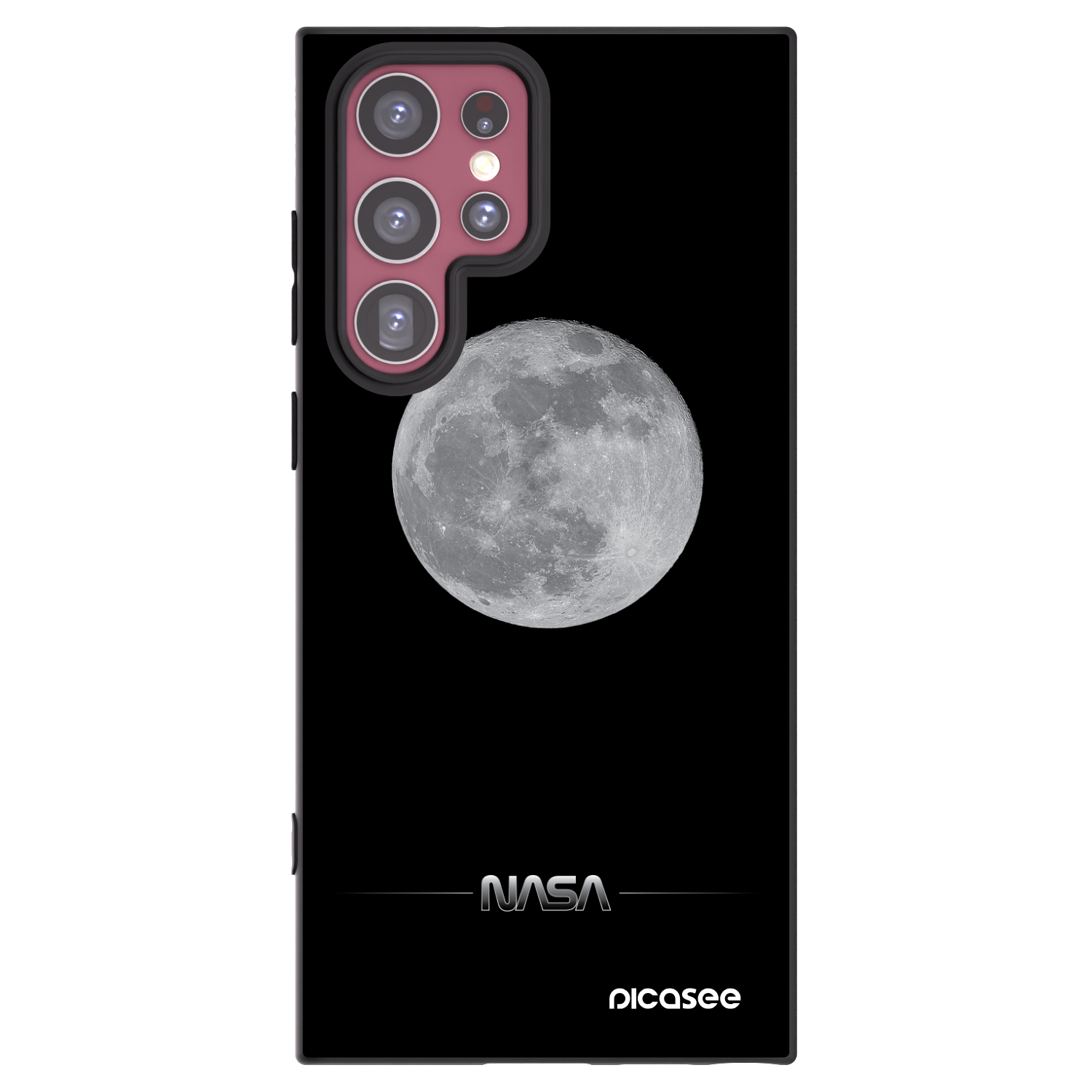 Picasee Samsung Galaxy S22 Ultra 5G Hülle - Schwarzes Silikon - Moon Minimal