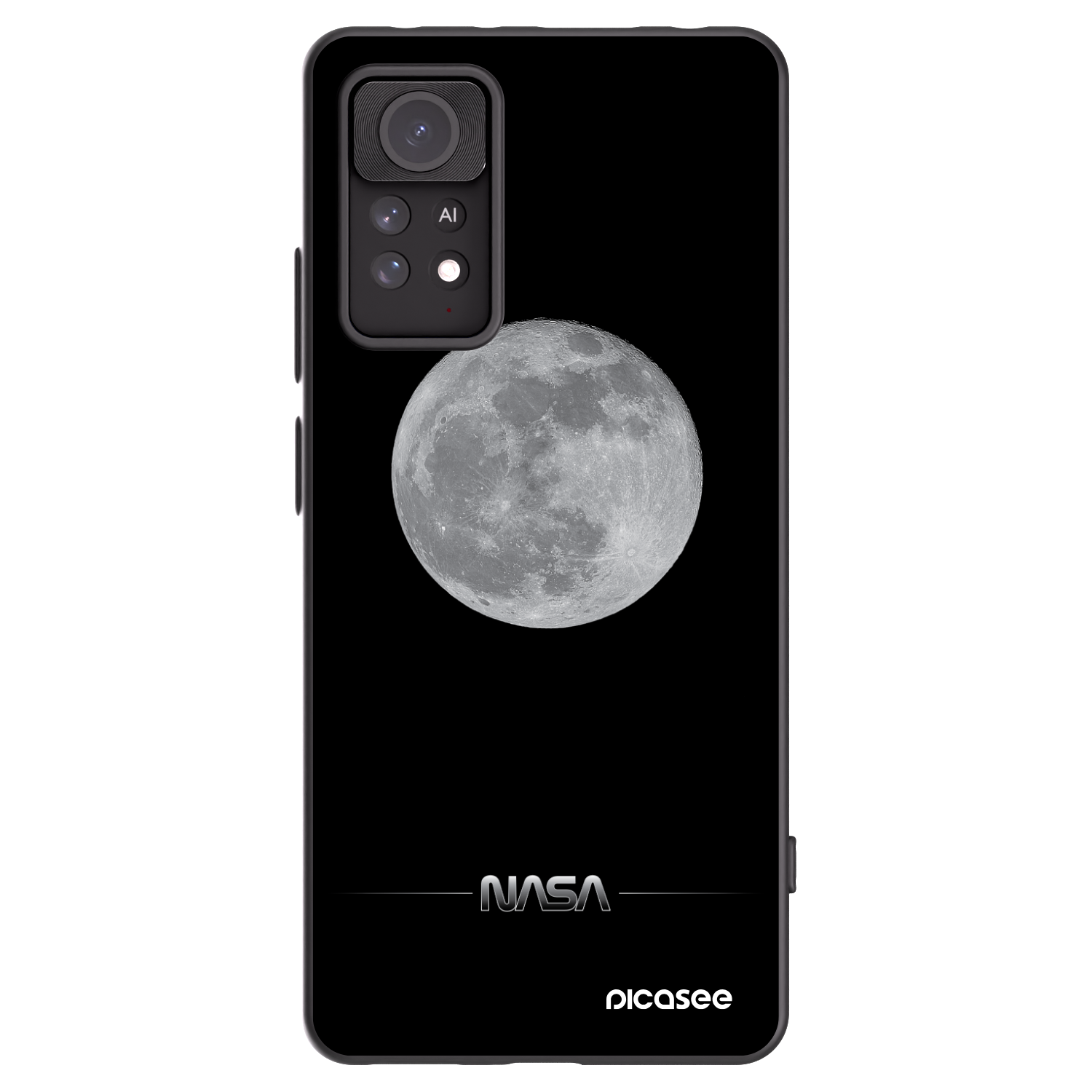Picasee Xiaomi Redmi Note 11 Pro Hülle - Schwarzes Silikon - Moon Minimal