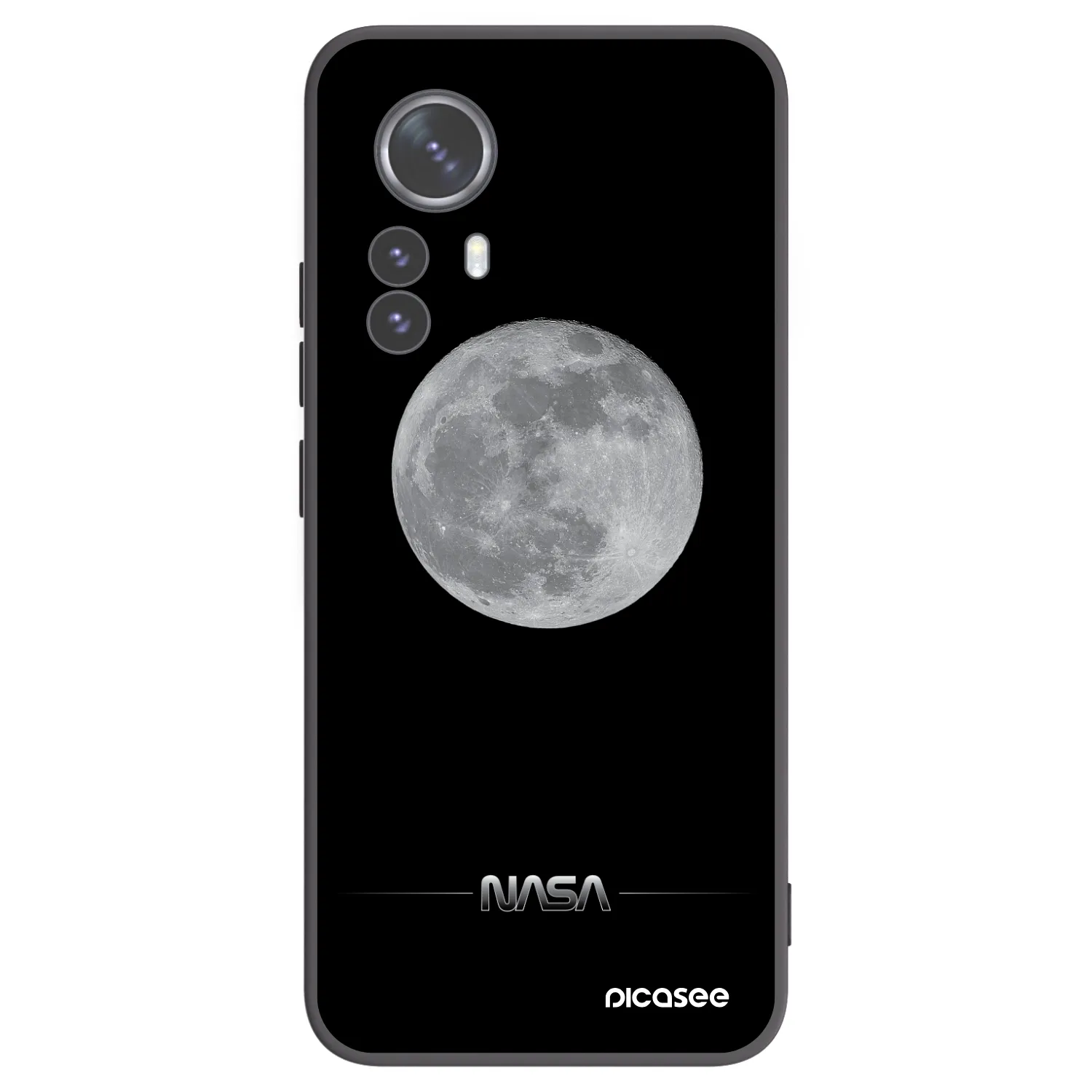 Picasee Xiaomi 12 Pro Hülle - Schwarzes Silikon - Moon Minimal