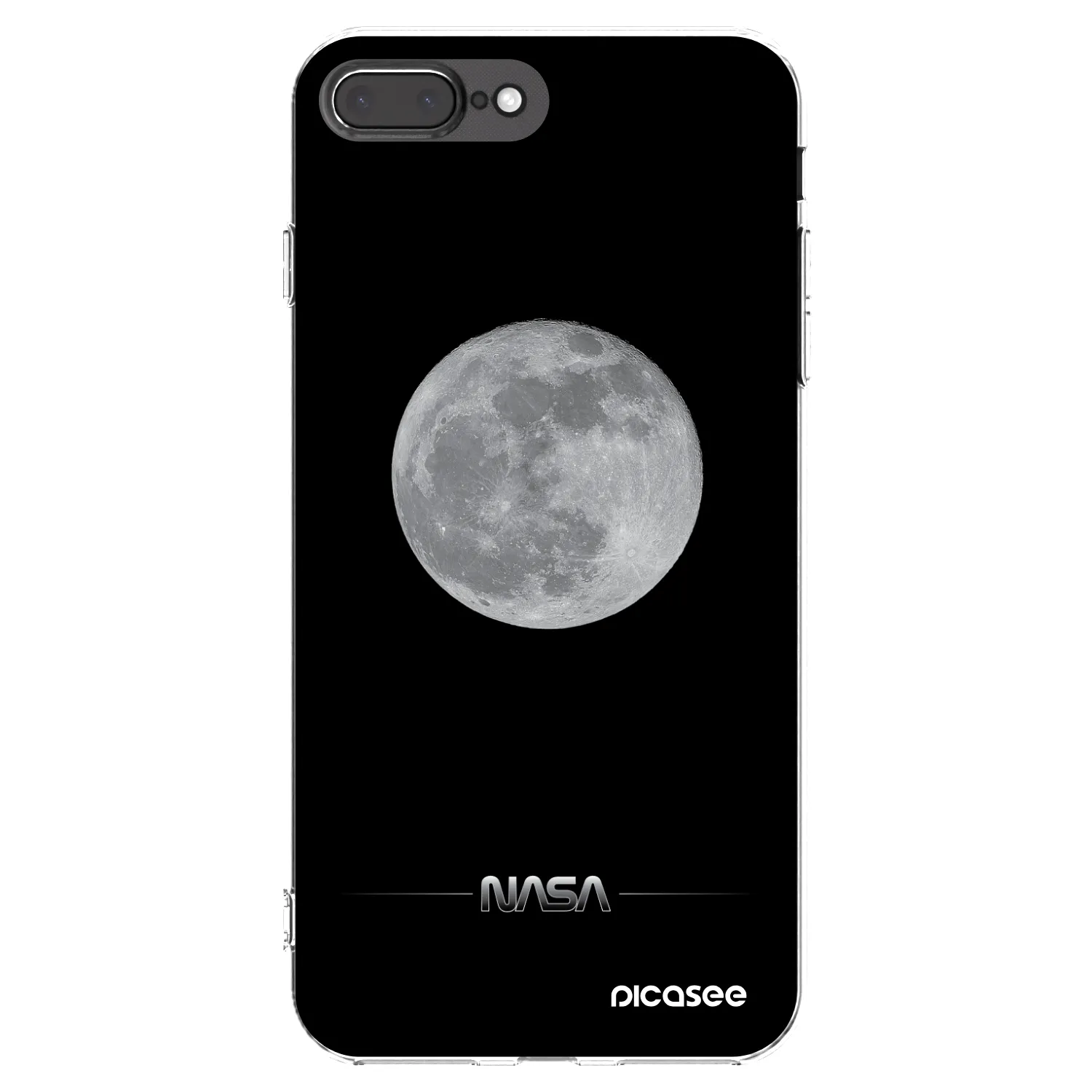Picasee Apple iPhone 8 Plus Hülle - Transparentes Silikon - Moon Minimal