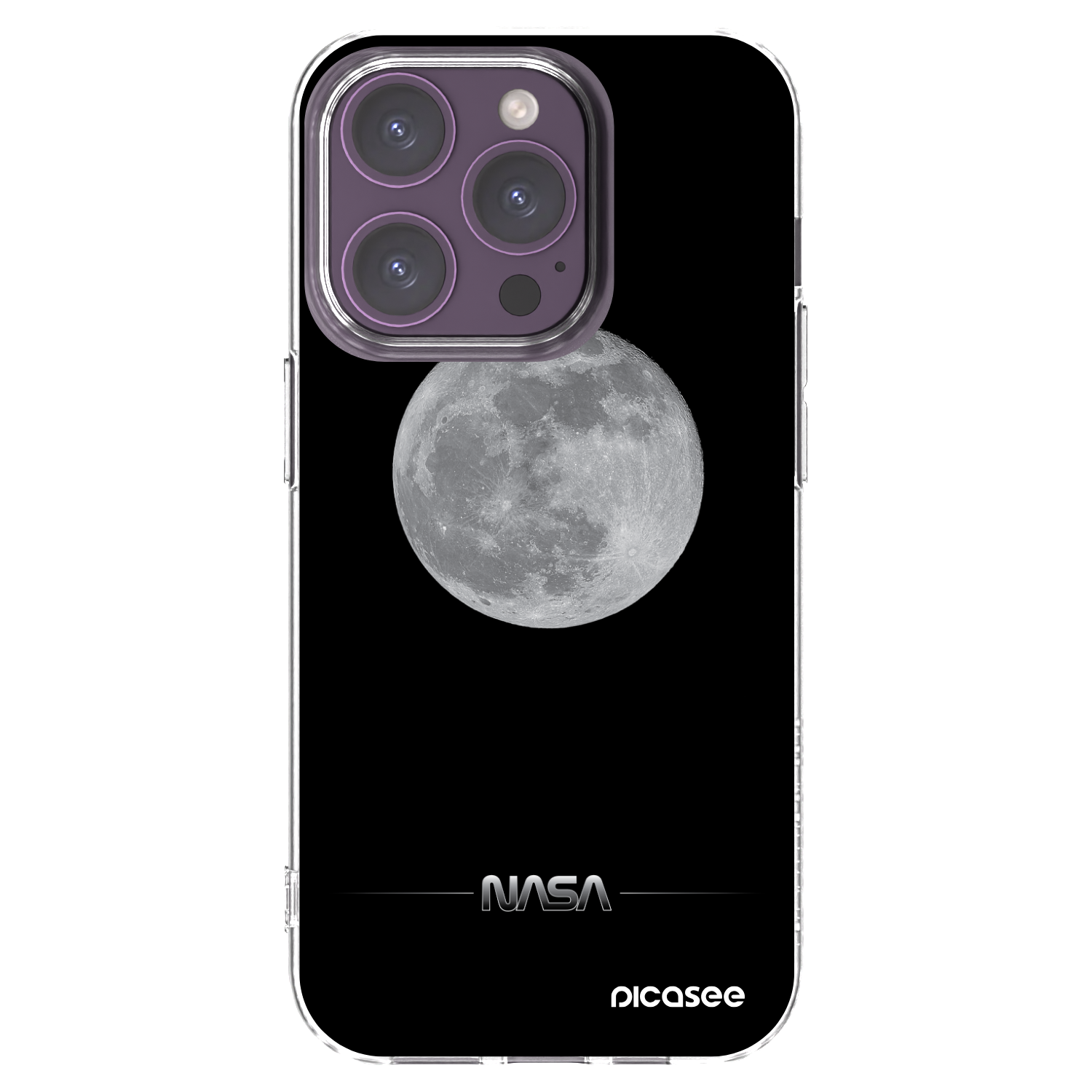 Picasee Apple iPhone 14 Pro Hülle - Transparentes Silikon - Moon Minimal