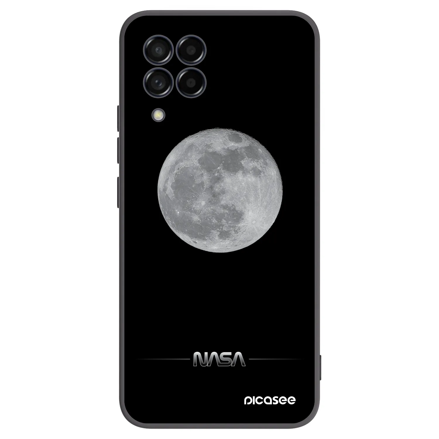 Picasee Samsung Galaxy M53 5G Hülle - Schwarzes Silikon - Moon Minimal