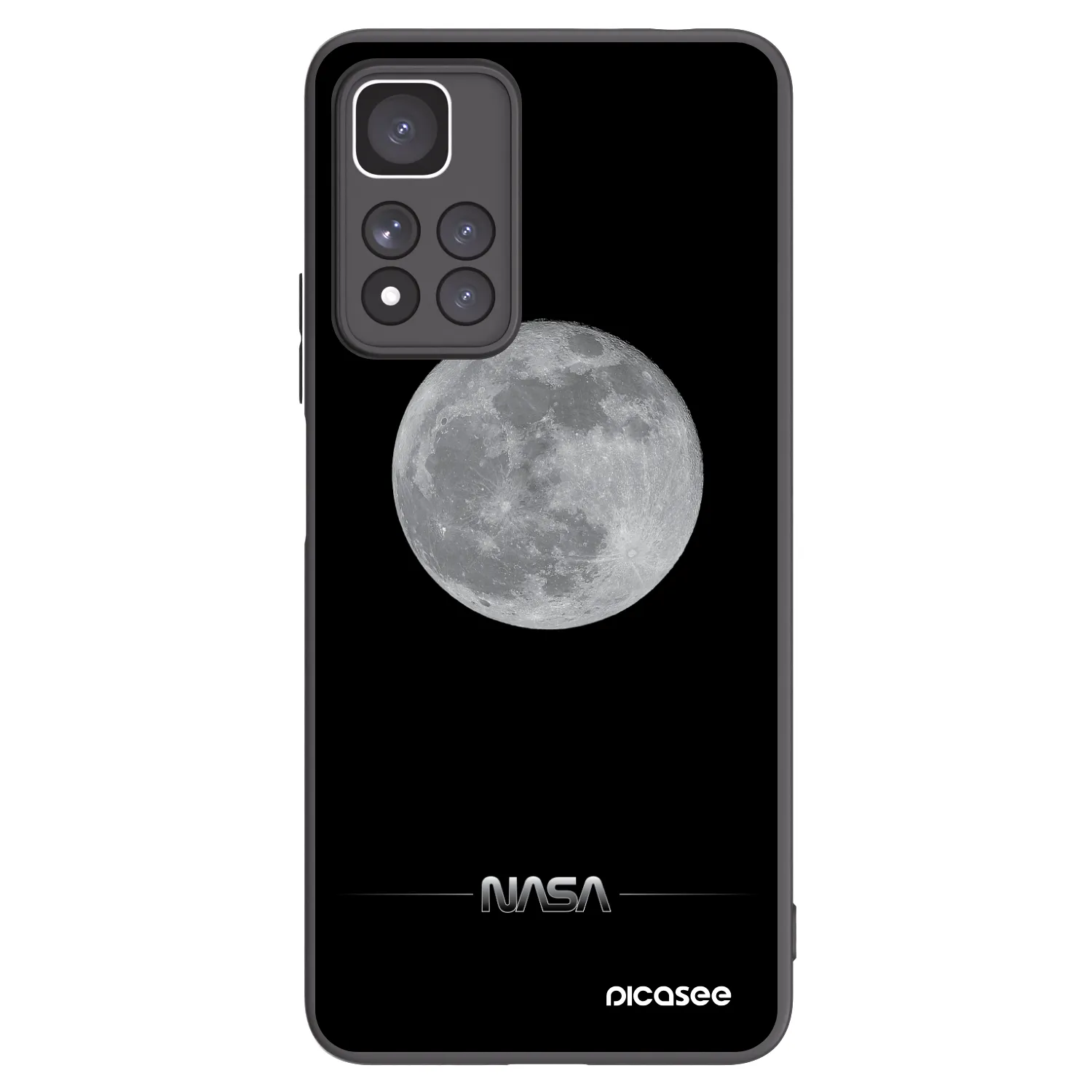Picasee Xiaomi Redmi Note 11 Pro+ 5G Hülle - Schwarzes Silikon - Moon Minimal