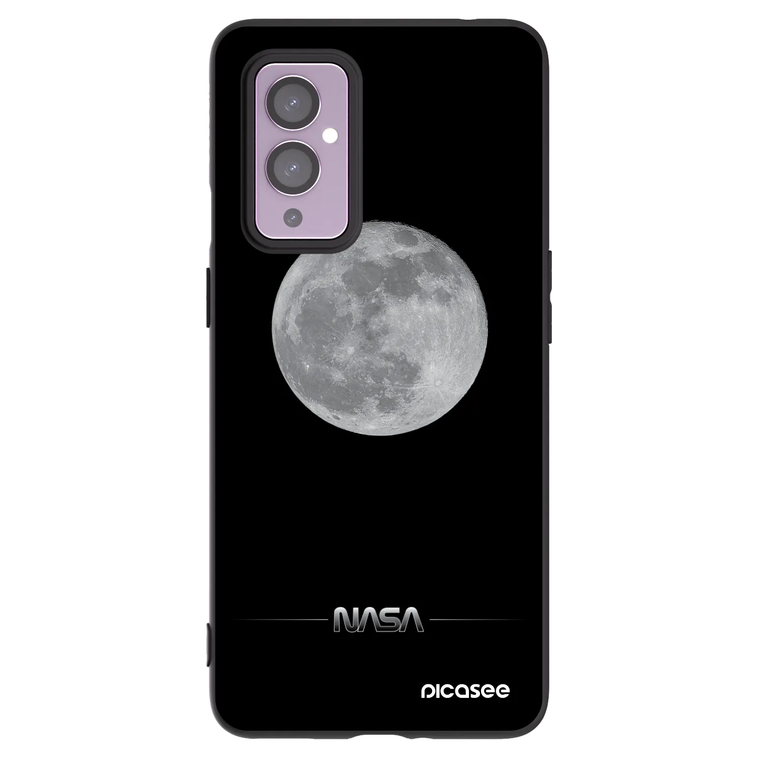 Picasee OnePlus 9 Hülle - Schwarzes Silikon - Moon Minimal
