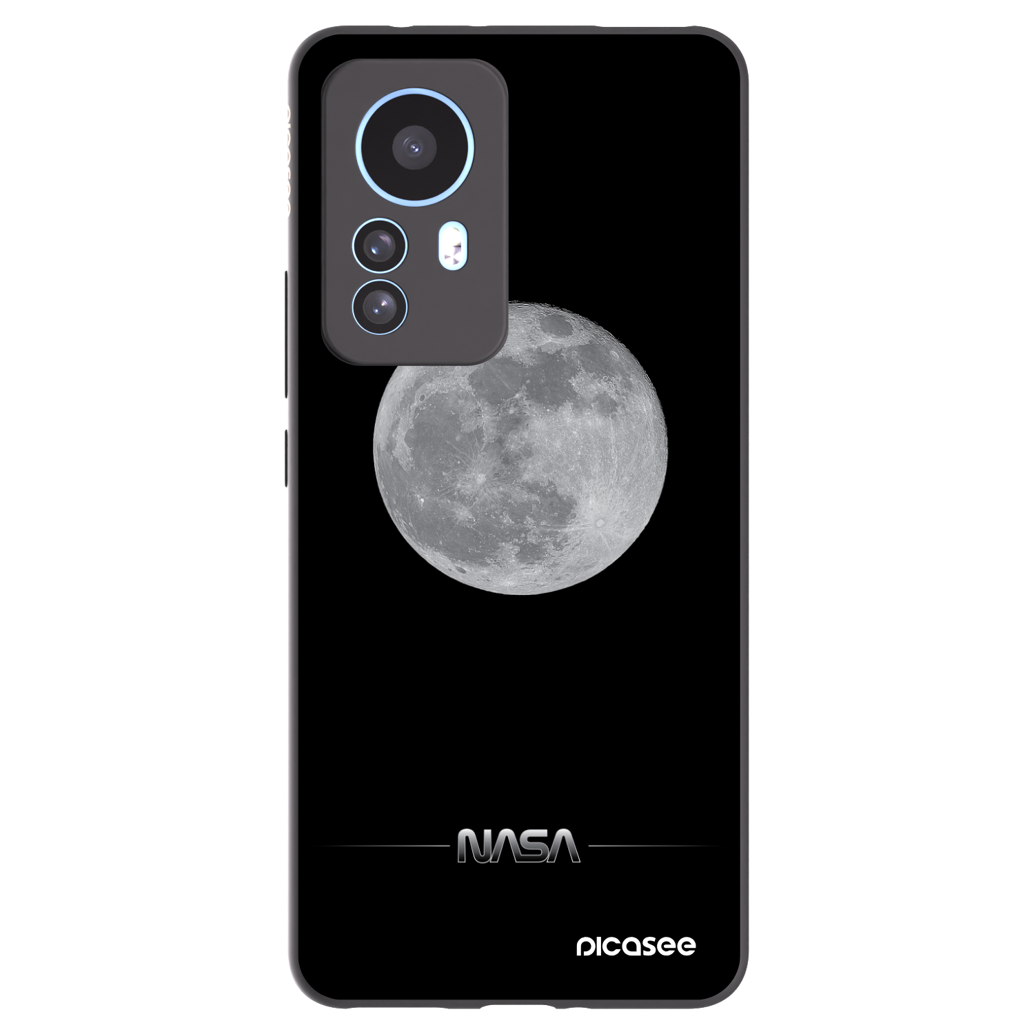 Picasee Xiaomi 12T Hülle - Schwarzes Silikon - Moon Minimal