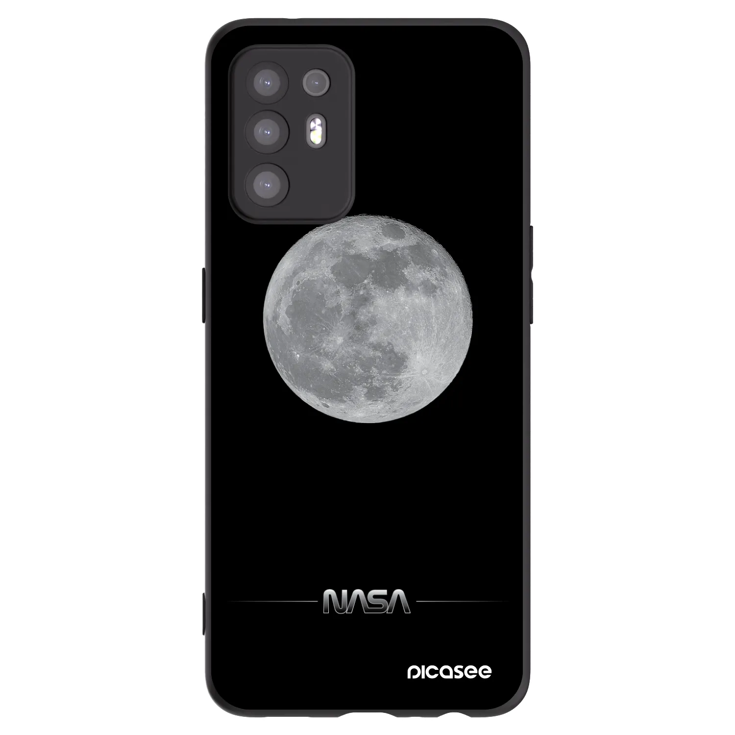 Picasee OPPO A94 5G Hülle - Schwarzes Silikon - Moon Minimal