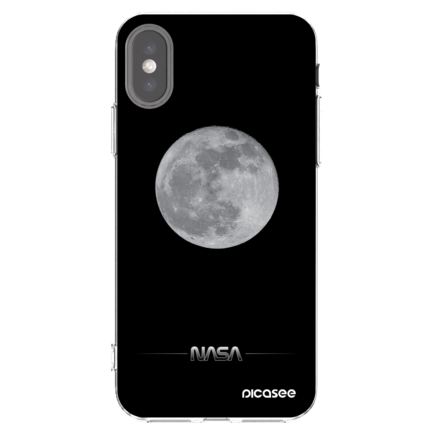 Picasee Apple iPhone X/XS Hülle - Transparentes Silikon - Moon Minimal