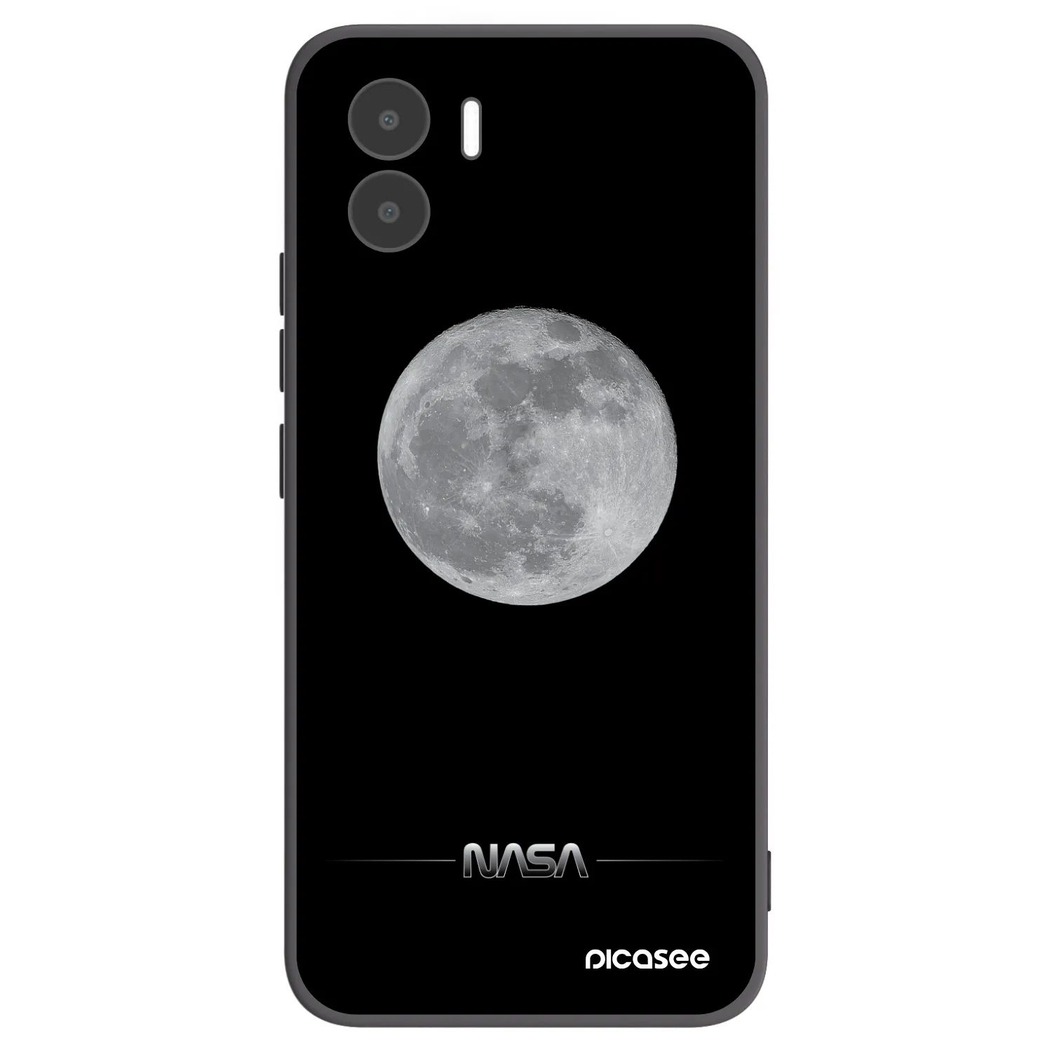 Picasee Xiaomi Redmi A1 Hülle - Schwarzes Silikon - Moon Minimal