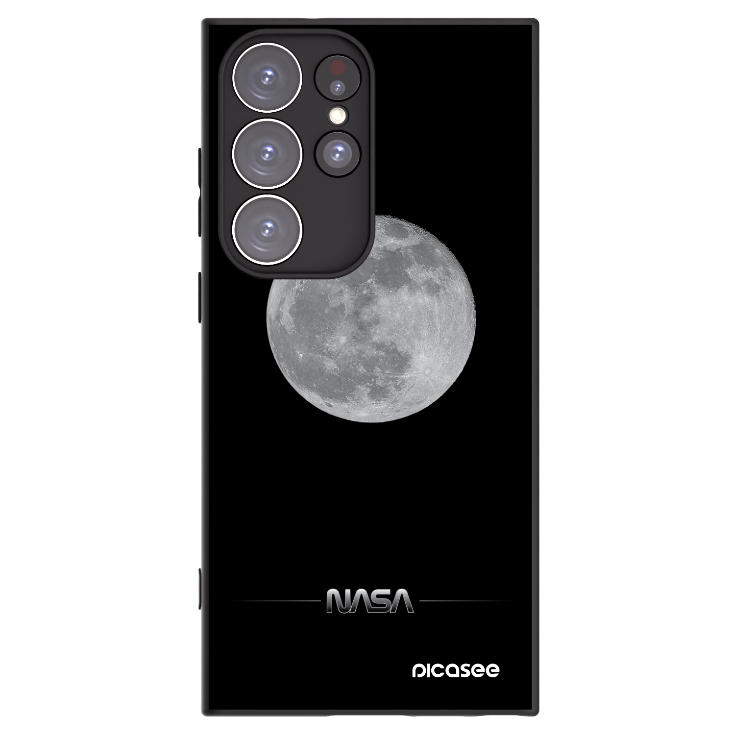 Picasee Samsung Galaxy S23 Ultra 5G Hülle - Schwarzes Silikon - Moon Minimal