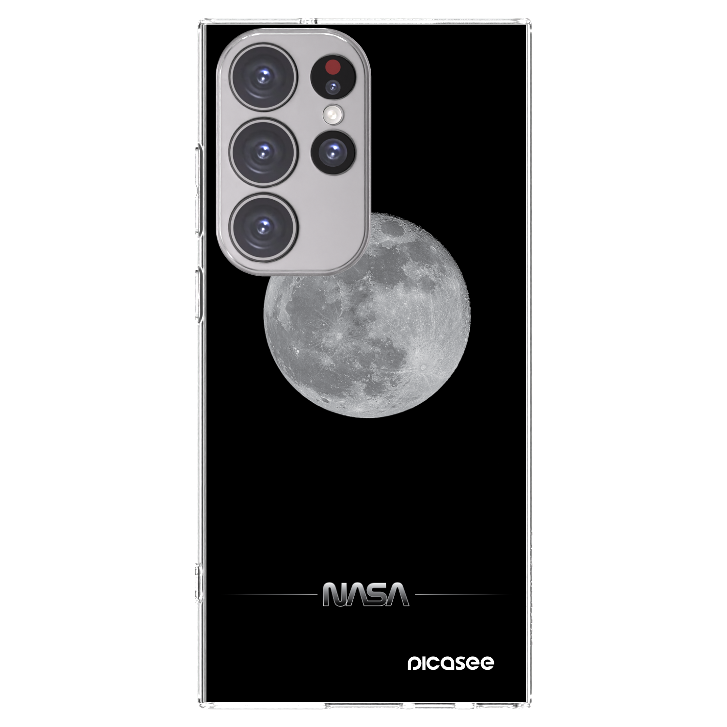 Picasee Samsung Galaxy S23 Ultra 5G Hülle - Transparentes Silikon - Moon Minimal