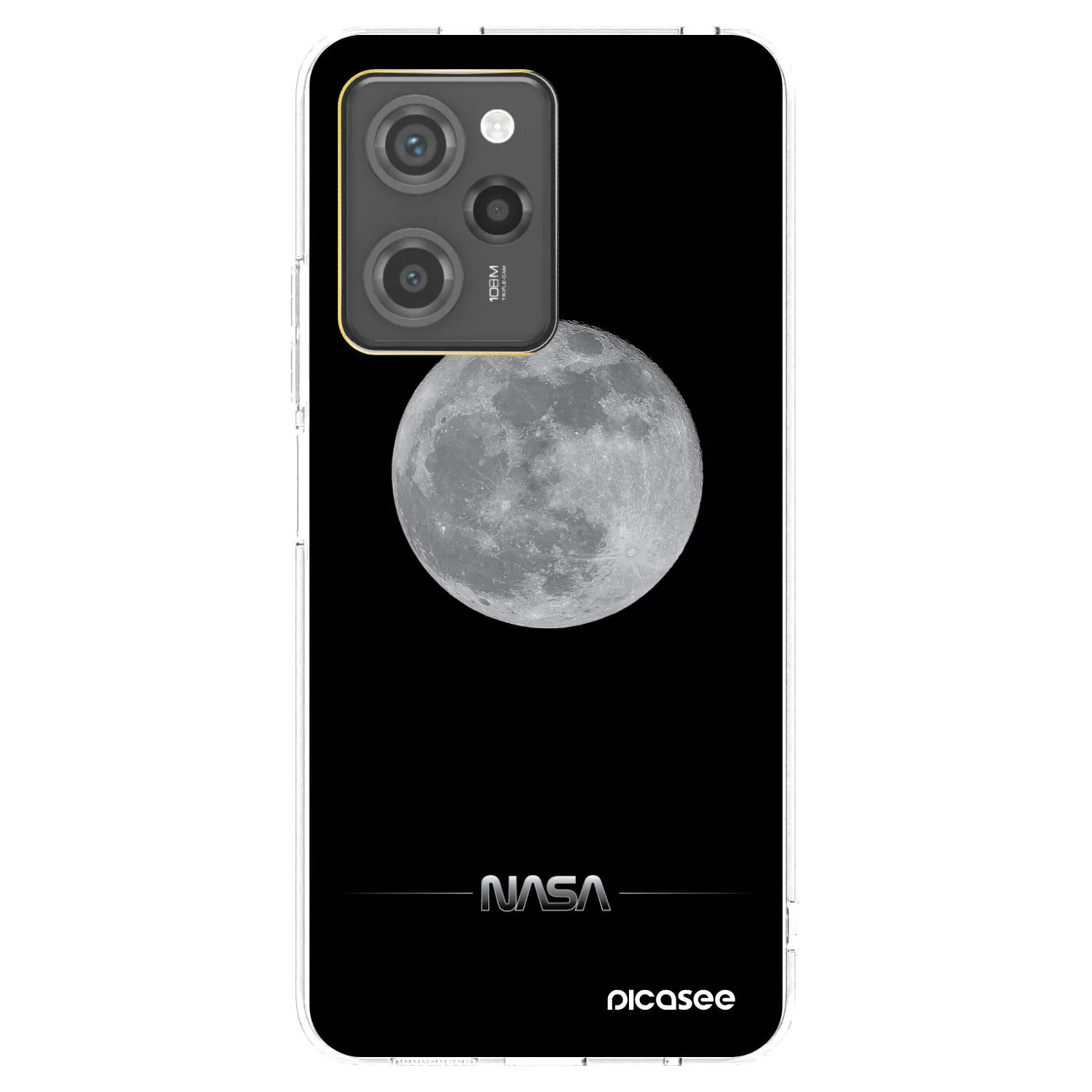 Picasee Xiaomi Poco X5 Pro Hülle - Schwarzes Silikon - Moon Minimal