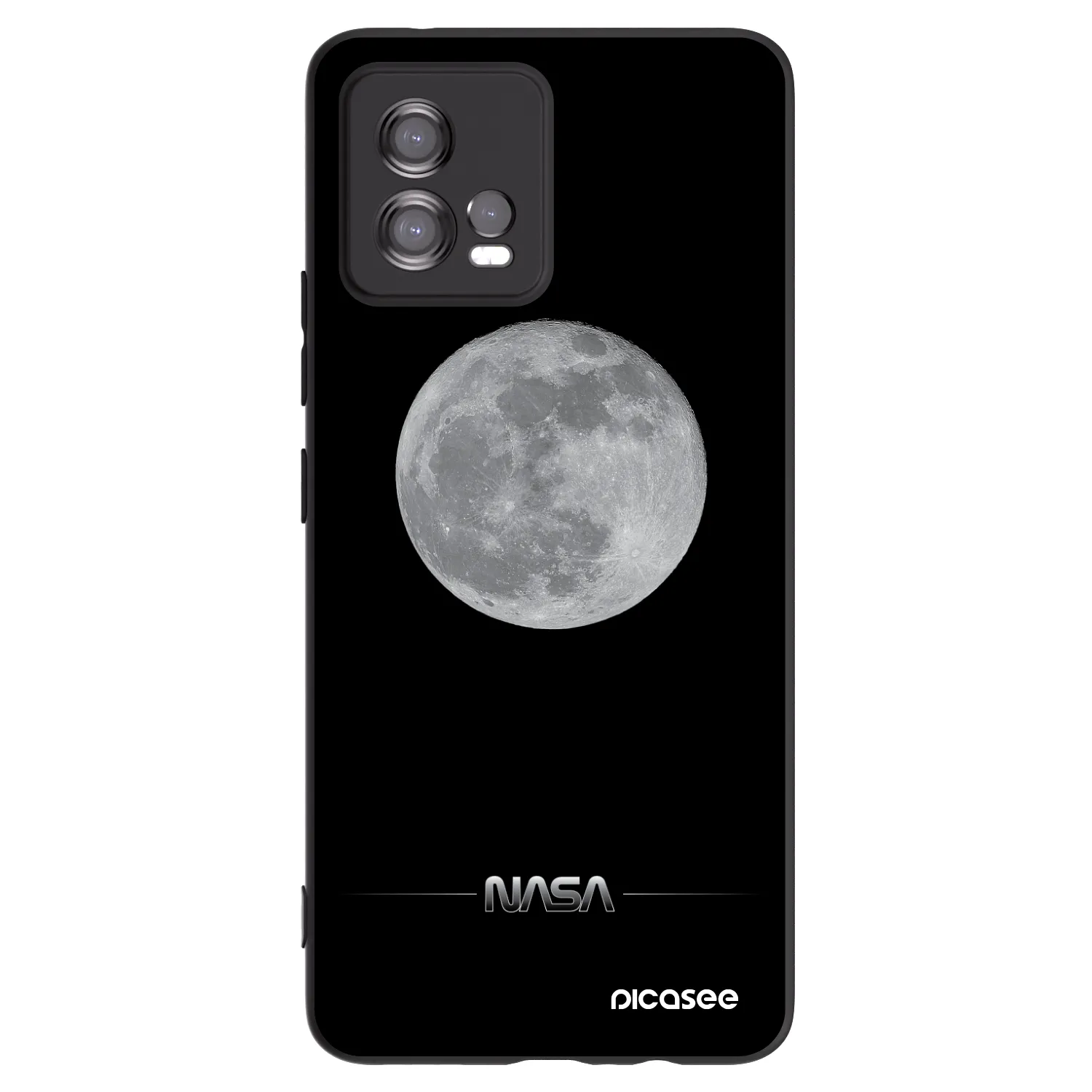 Picasee Motorola Moto G72 Hülle - Schwarzes Silikon - Moon Minimal