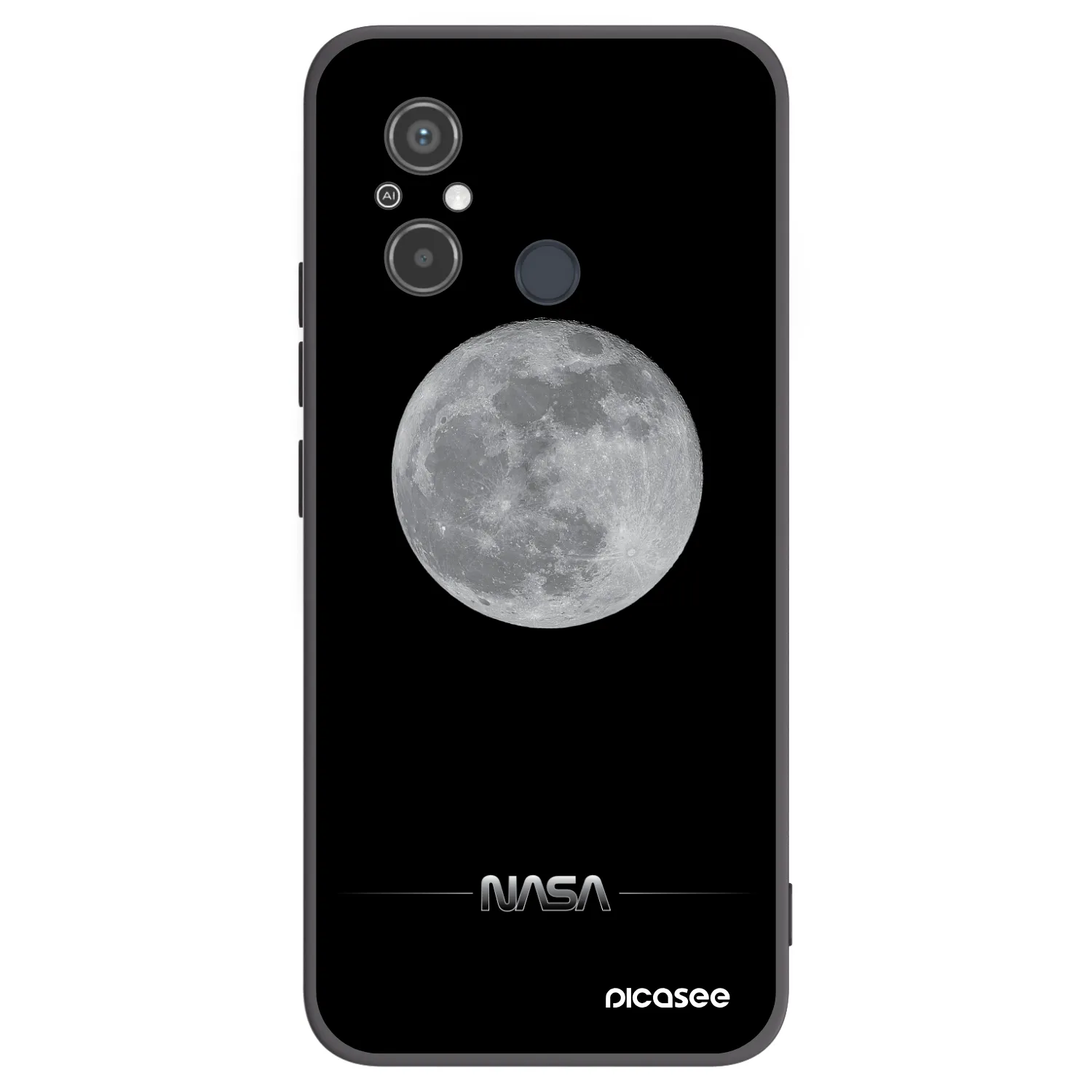 Picasee Xiaomi Redmi 12C Hülle - Schwarzes Silikon - Moon Minimal