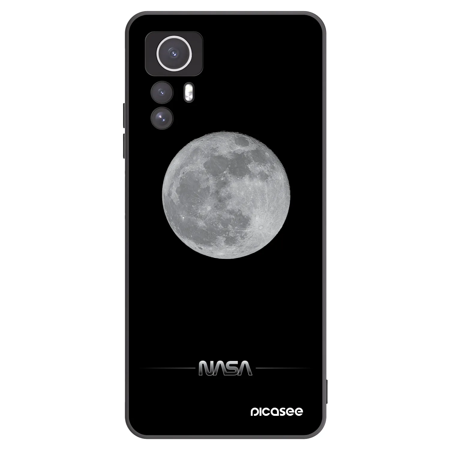 Picasee Xiaomi Redmi Note 12S Hülle - Schwarzes Silikon - Moon Minimal