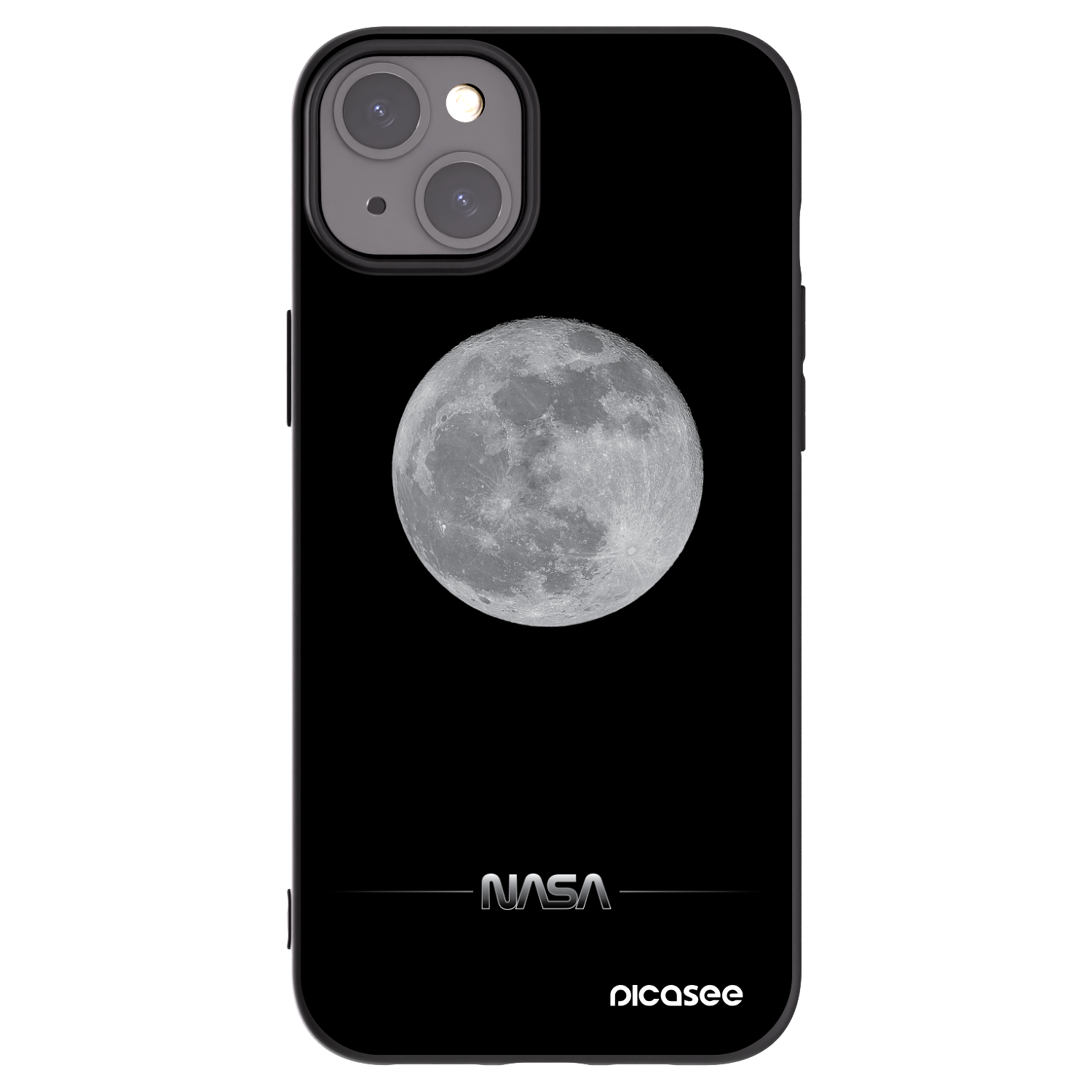 Picasee Apple iPhone 15 Plus Hülle - Schwarzes Silikon - Moon Minimal