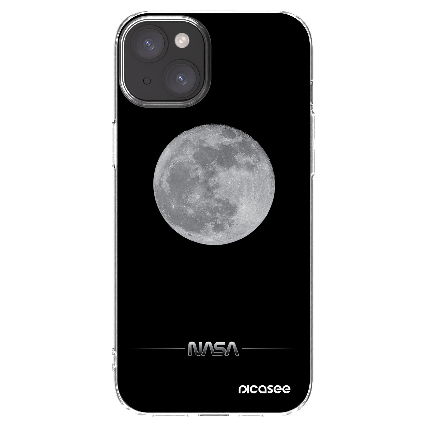 Picasee Apple iPhone 15 Plus Hülle - Transparentes Silikon - Moon Minimal