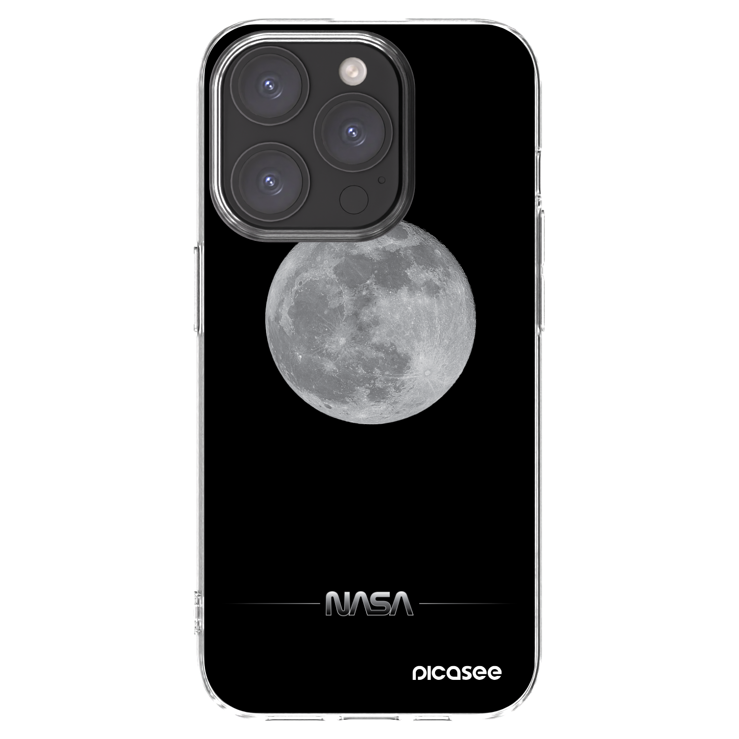 Picasee Apple iPhone 15 Pro Hülle - Transparentes Silikon - Moon Minimal