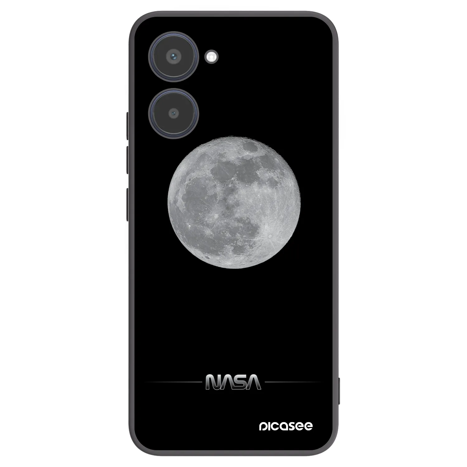 Picasee Realme 10 4G Hülle - Schwarzes Silikon - Moon Minimal