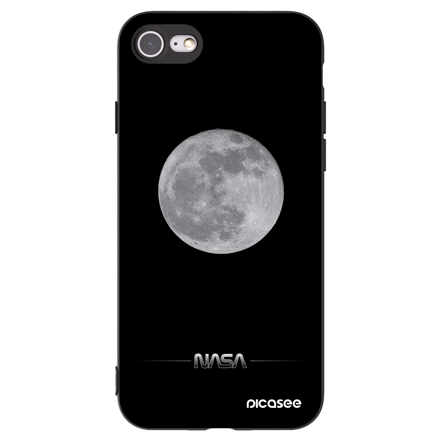 Picasee Apple iPhone 7 Hülle - Schwarzes Silikon - Moon Minimal