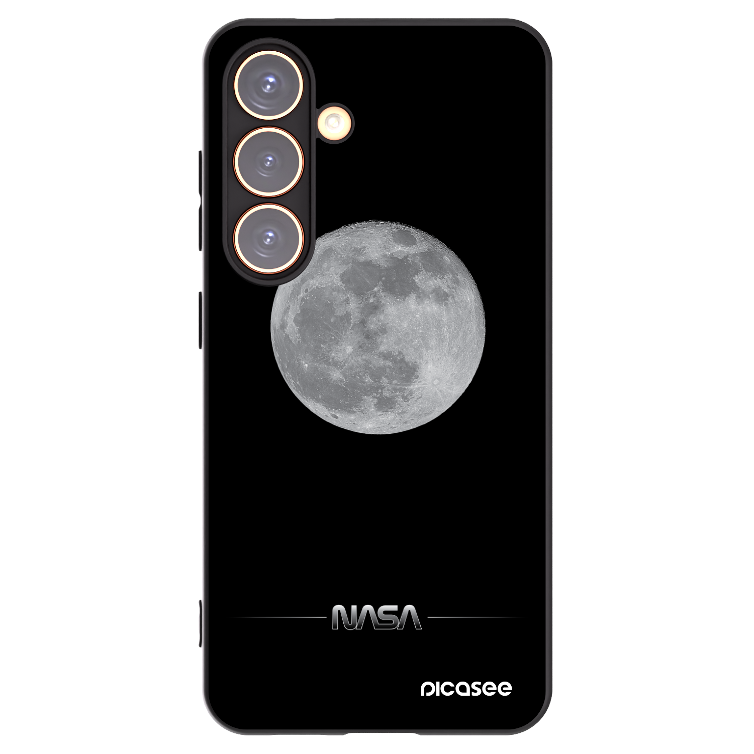 Picasee Samsung Galaxy S24 S921B 5G Hülle - Schwarzes Silikon - Moon Minimal