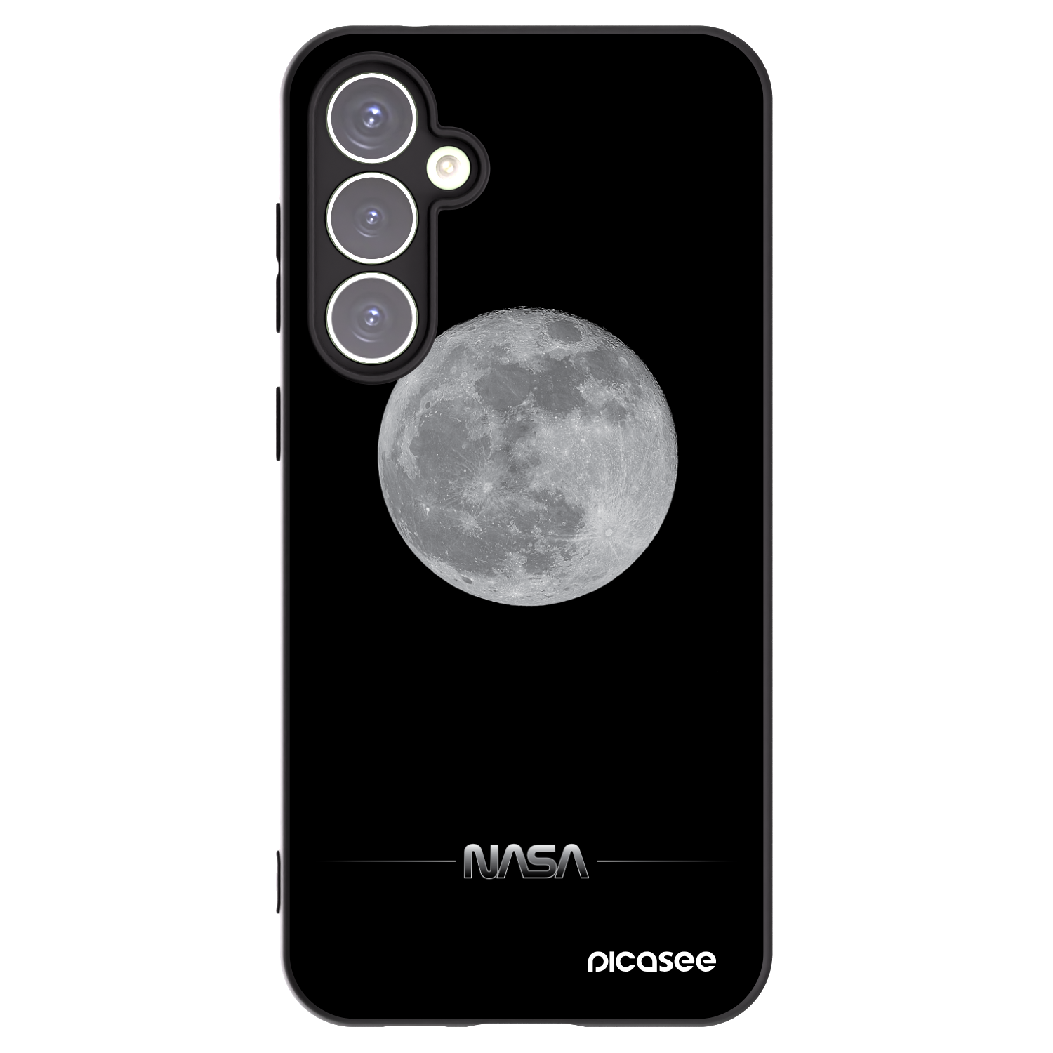 Picasee Samsung Galaxy S23 FE S711B Hülle - Schwarzes Silikon - Moon Minimal