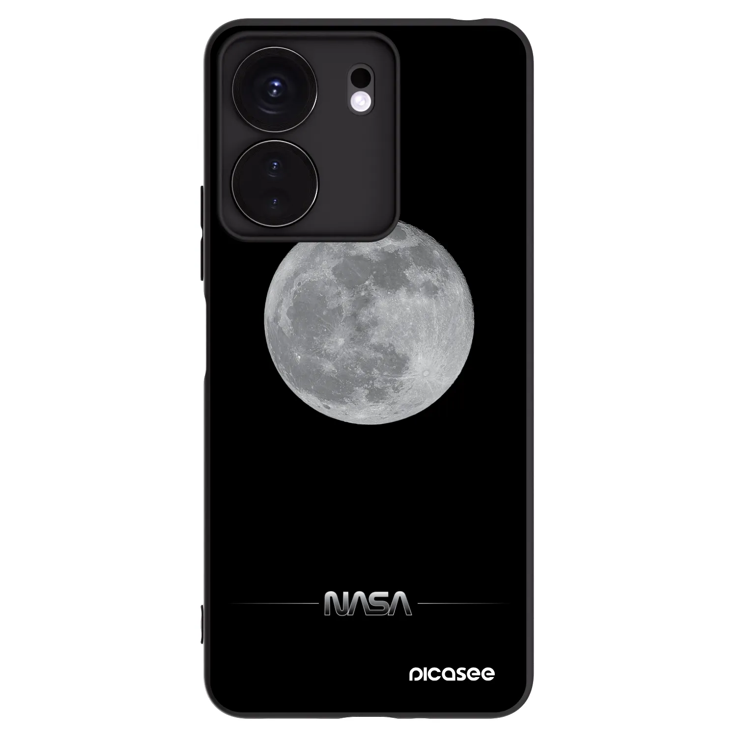 Picasee Xiaomi Redmi 13C 4G Hülle - Schwarzes Silikon - Moon Minimal