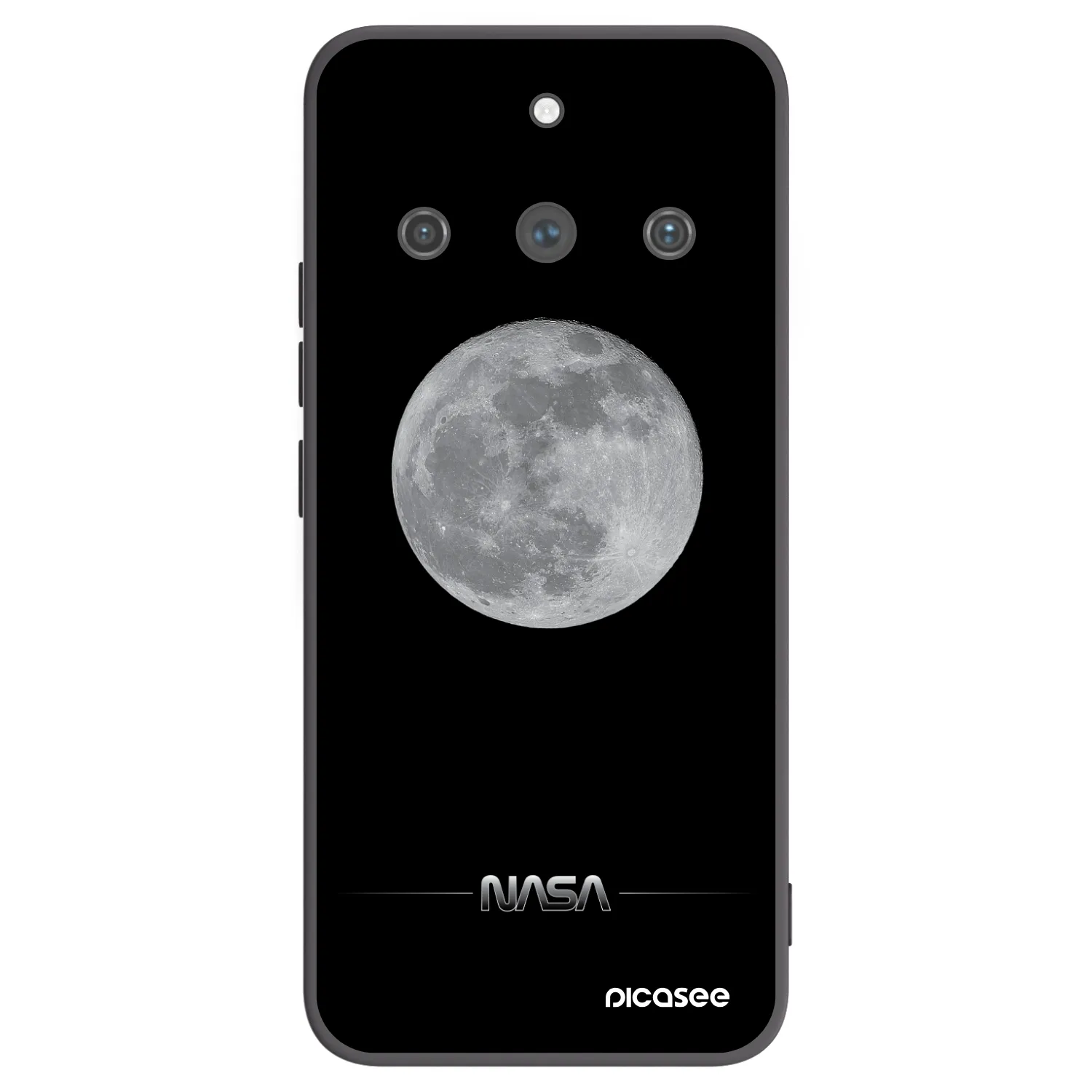 Picasee Realme 11 Pro+ Hülle - Schwarzes Silikon - Moon Minimal