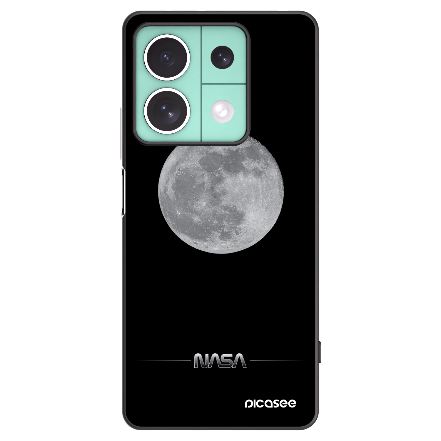Picasee Xiaomi Redmi Note 13 5G Hülle - Schwarzes Silikon - Moon Minimal