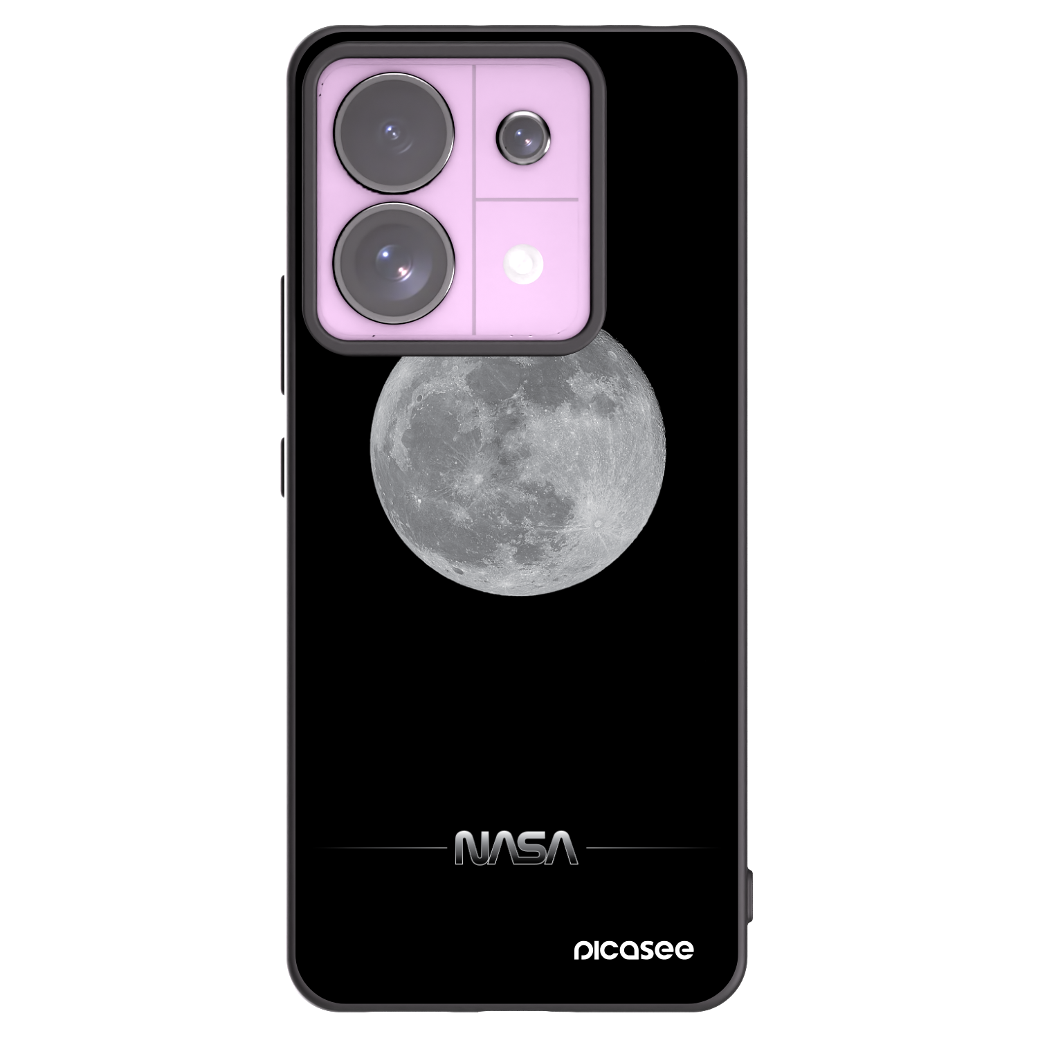 Picasee Xiaomi Redmi Note 13 Pro 5G Hülle - Schwarzes Silikon - Moon Minimal