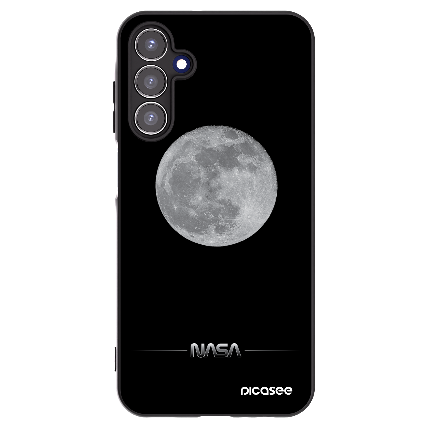 Picasee Samsung Galaxy A15 A155F 4G Hülle - Schwarzes Silikon - Moon Minimal