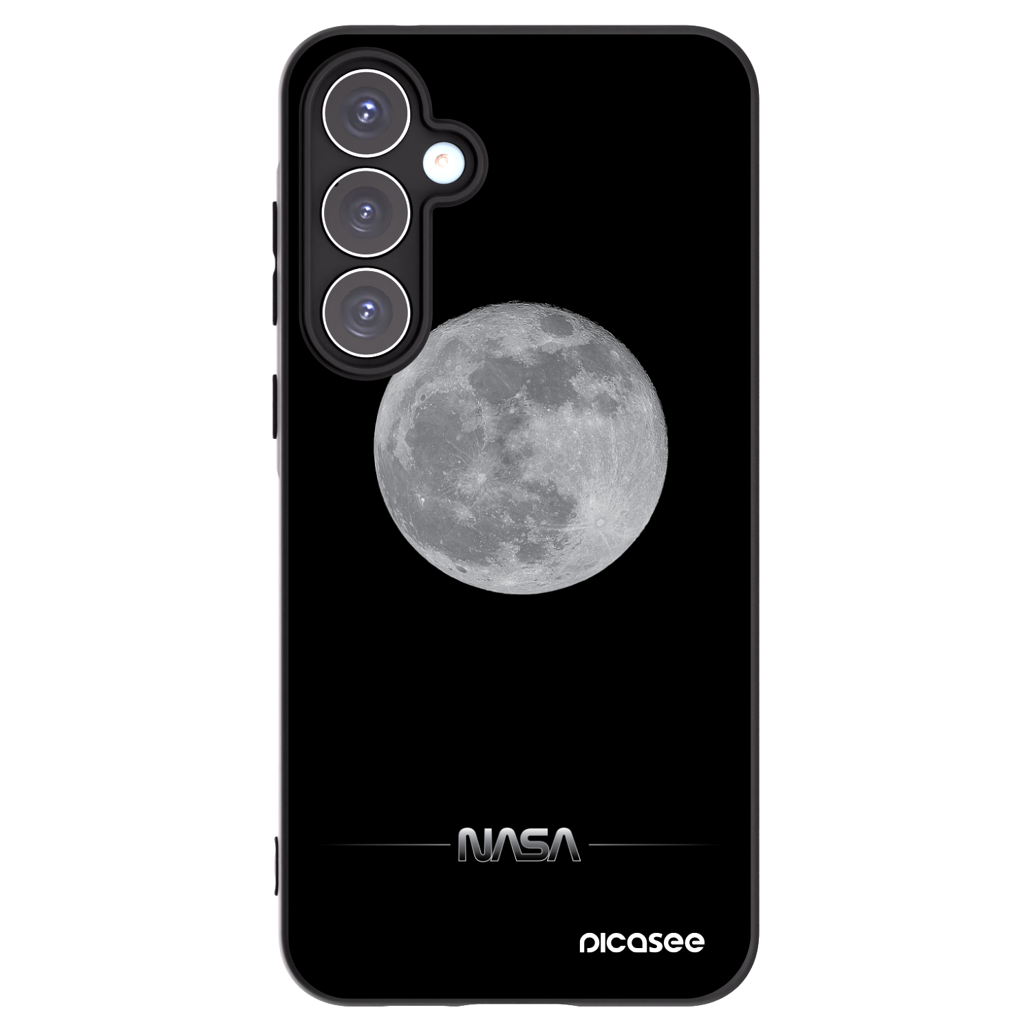 Picasee Samsung Galaxy A55 5G A556B Hülle - Schwarzes Silikon - Moon Minimal