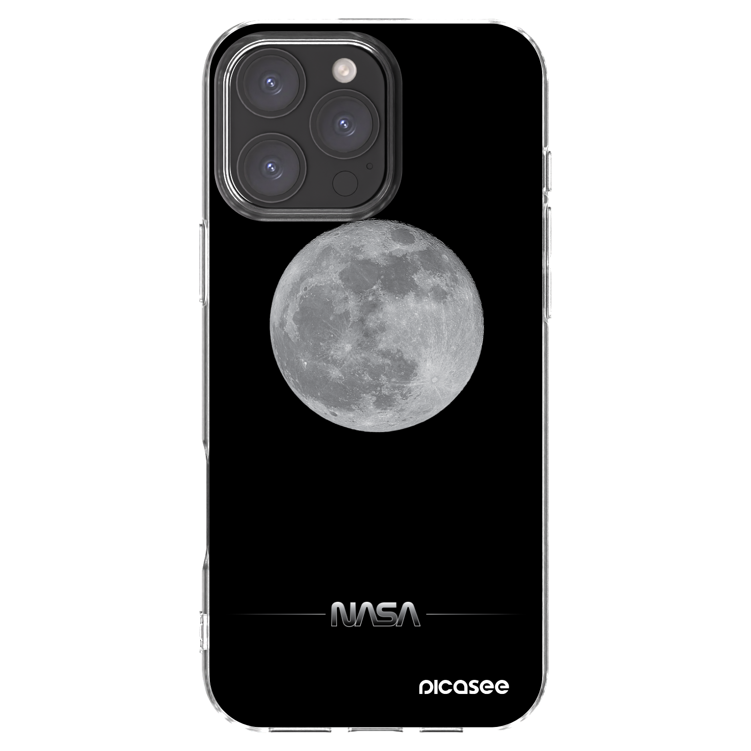 Picasee Apple iPhone 16 Pro Max Hülle - Transparentes Silikon - Moon Minimal
