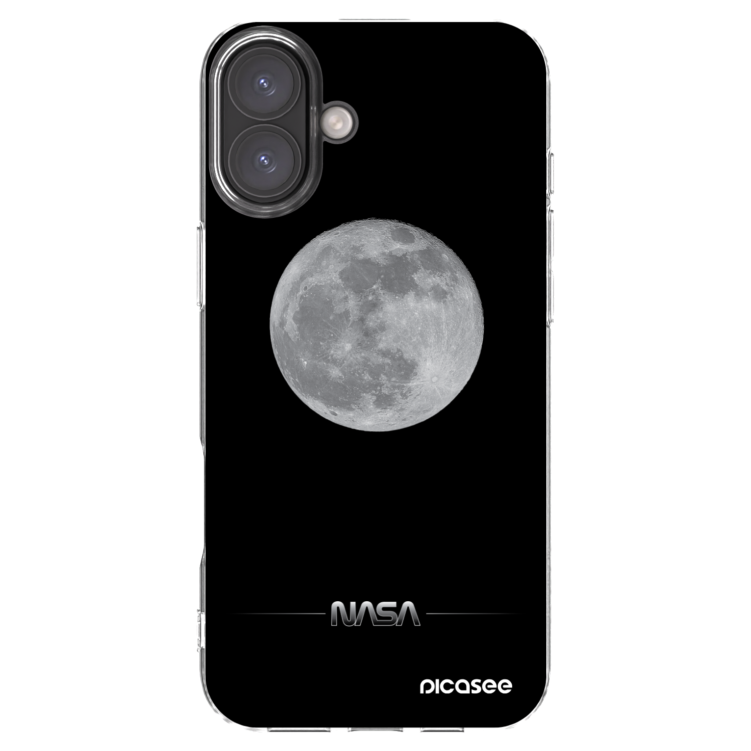Picasee Apple iPhone 16 Plus Hülle - Transparentes Silikon - Moon Minimal