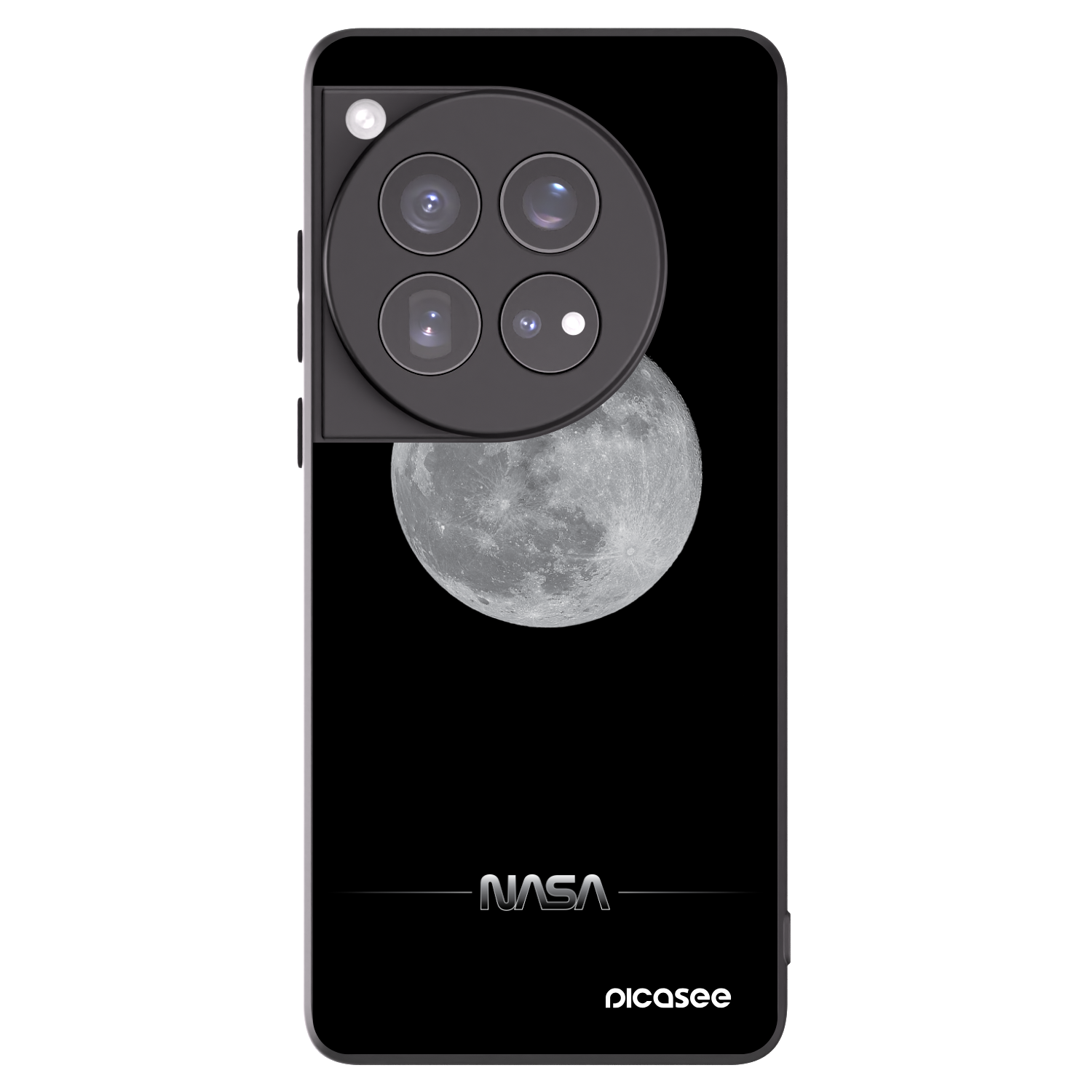 Picasee OnePlus 12 5G Hülle - Schwarzes Silikon - Moon Minimal