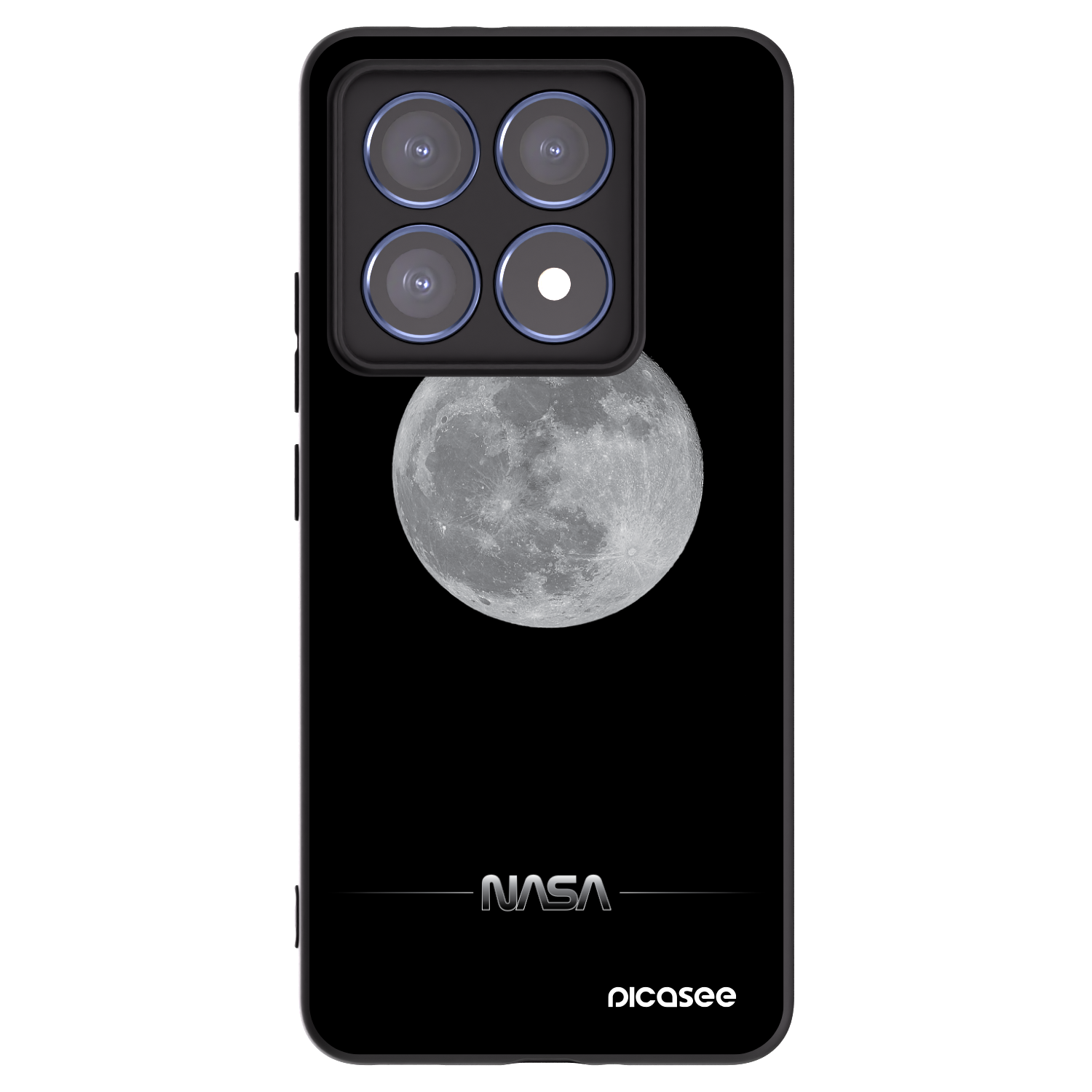 Picasee Xiaomi 14T Pro Hülle - Schwarzes Silikon - Moon Minimal