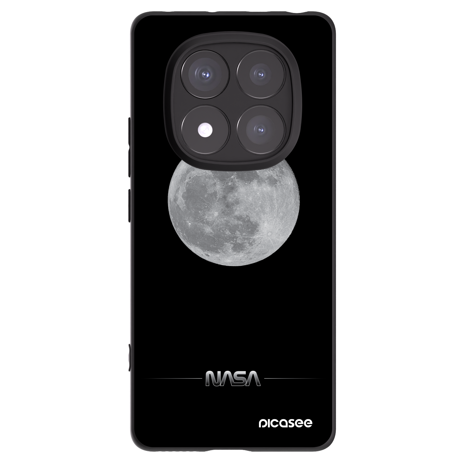 Picasee Xiaomi Redmi Note 14 Pro 5G Hülle - Schwarzes Silikon - Moon Minimal